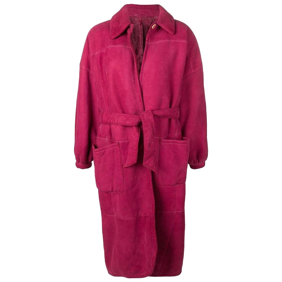 1980s Gianfranco Ferré Vintage Pink Sheepskin Coat For Sale