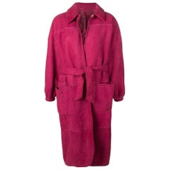 1980s Gianfranco Ferré Vintage Pink Sheepskin Coat