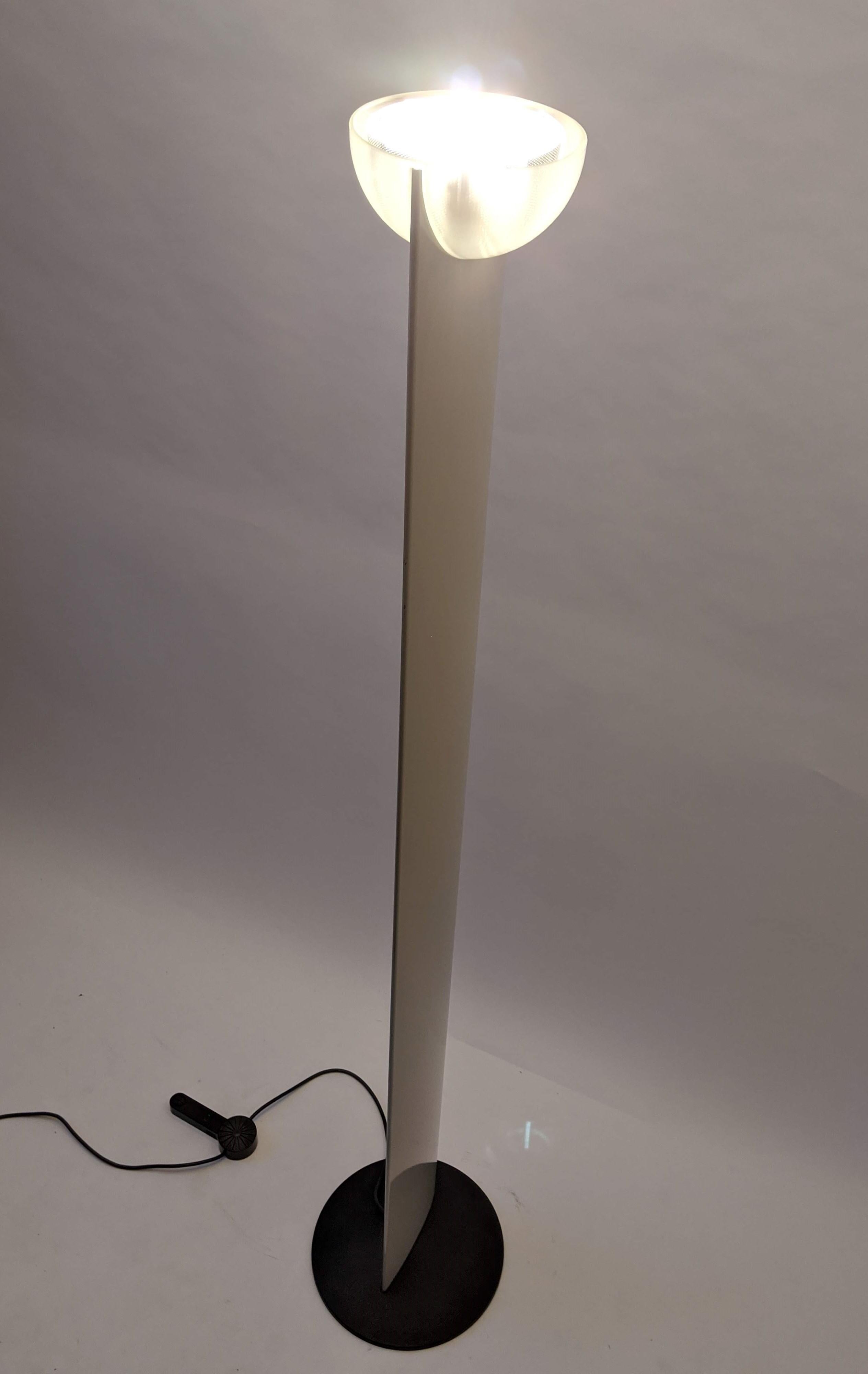 Enameled 1980s Gianfranco Frattini 'Adonis' Tall Halogen Floor Lamp, Italy For Sale