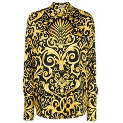 1980s Gianni Versace Baroque Printed Silk Shirt