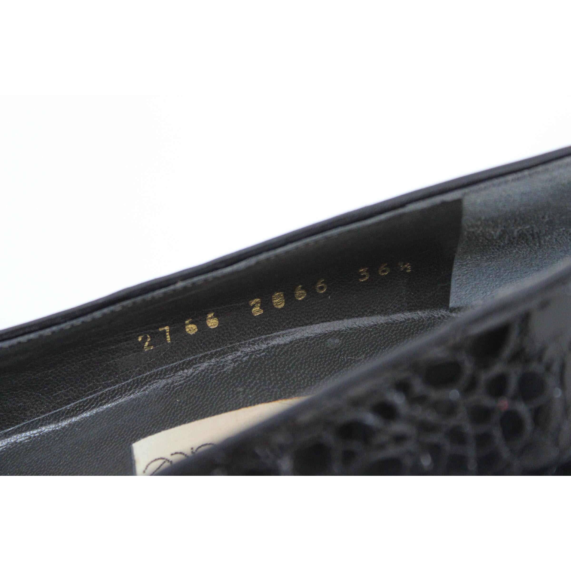 1980s Gianni Versace Black Cocco Print Leather Decollete Shoes 1