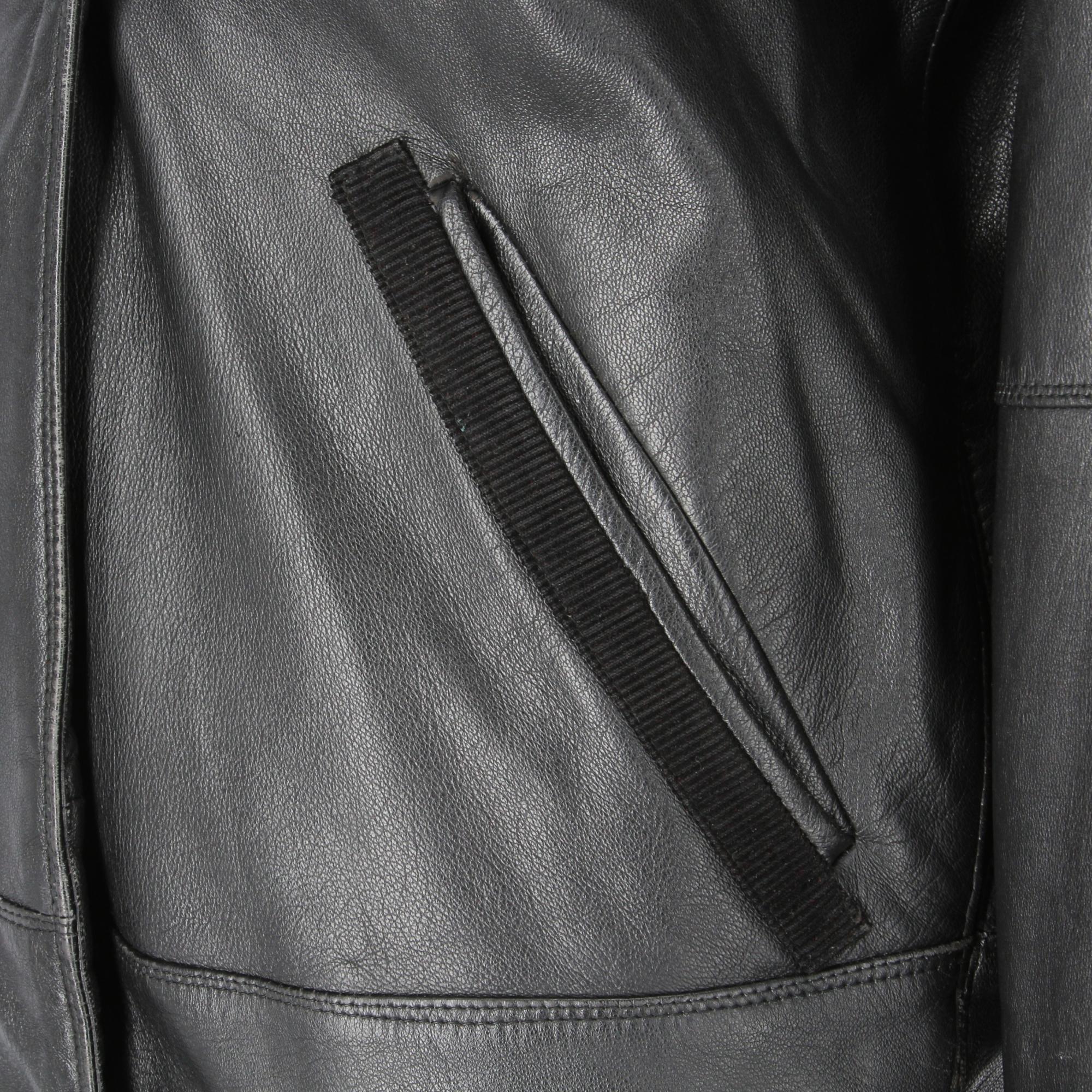 1980s Gianni Versace Black Leather Jacket 2