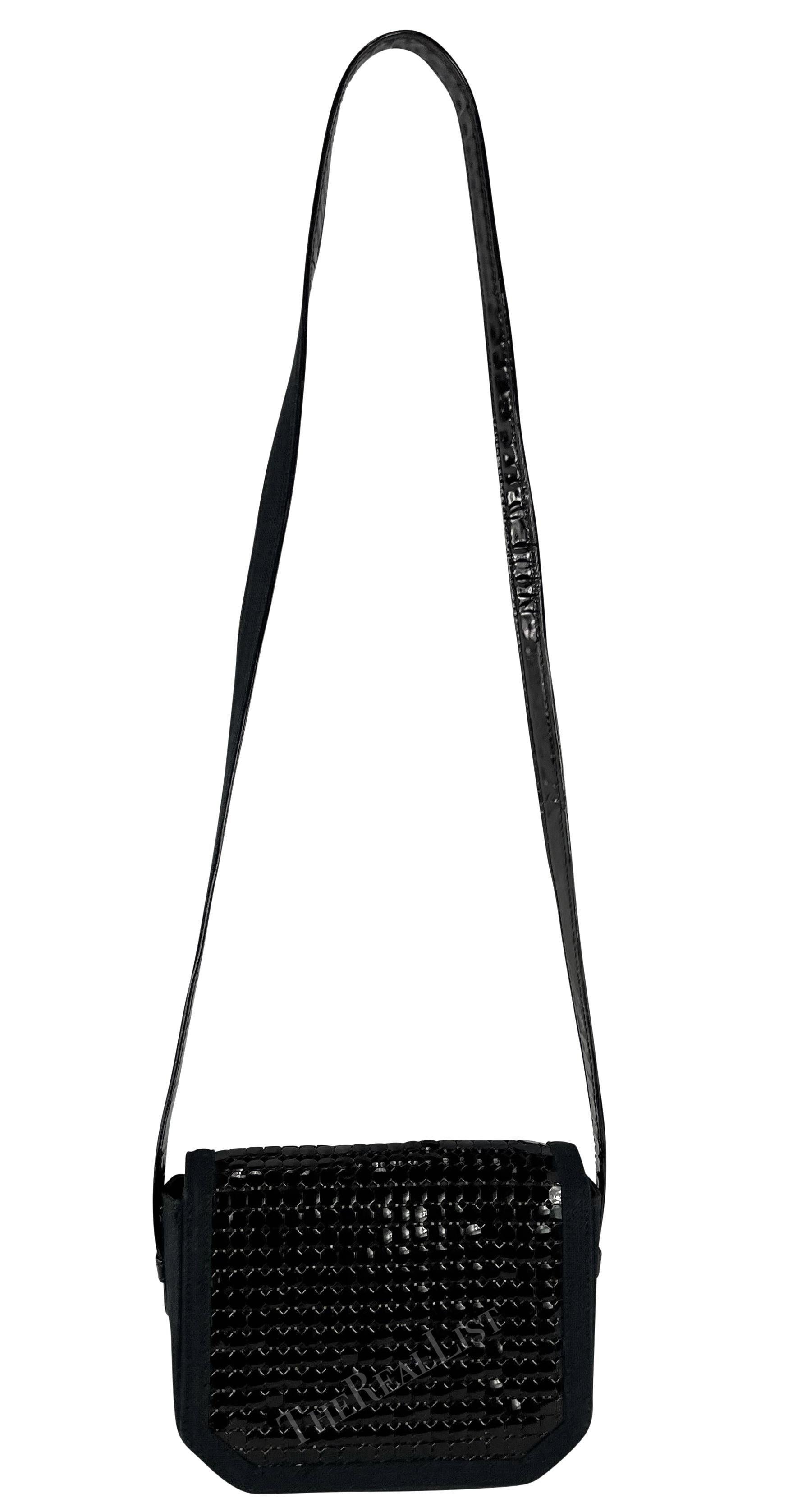 Donna Borsa a tracolla in tela Oroton nera di Gianni Versace degli anni '80 in vendita