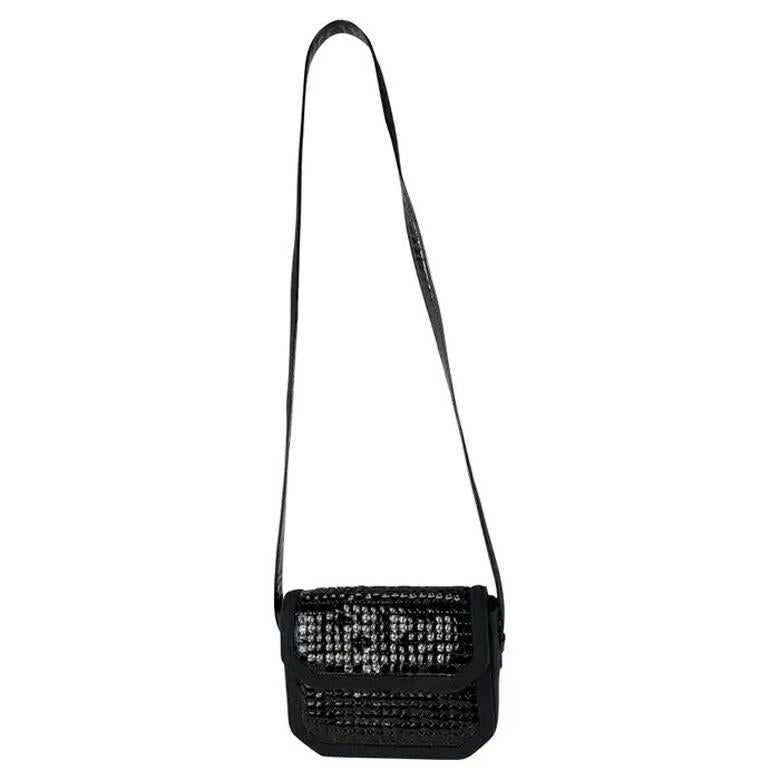 Bolso crossbody de lona Oroton negro Gianni Versace de los años 80 en venta