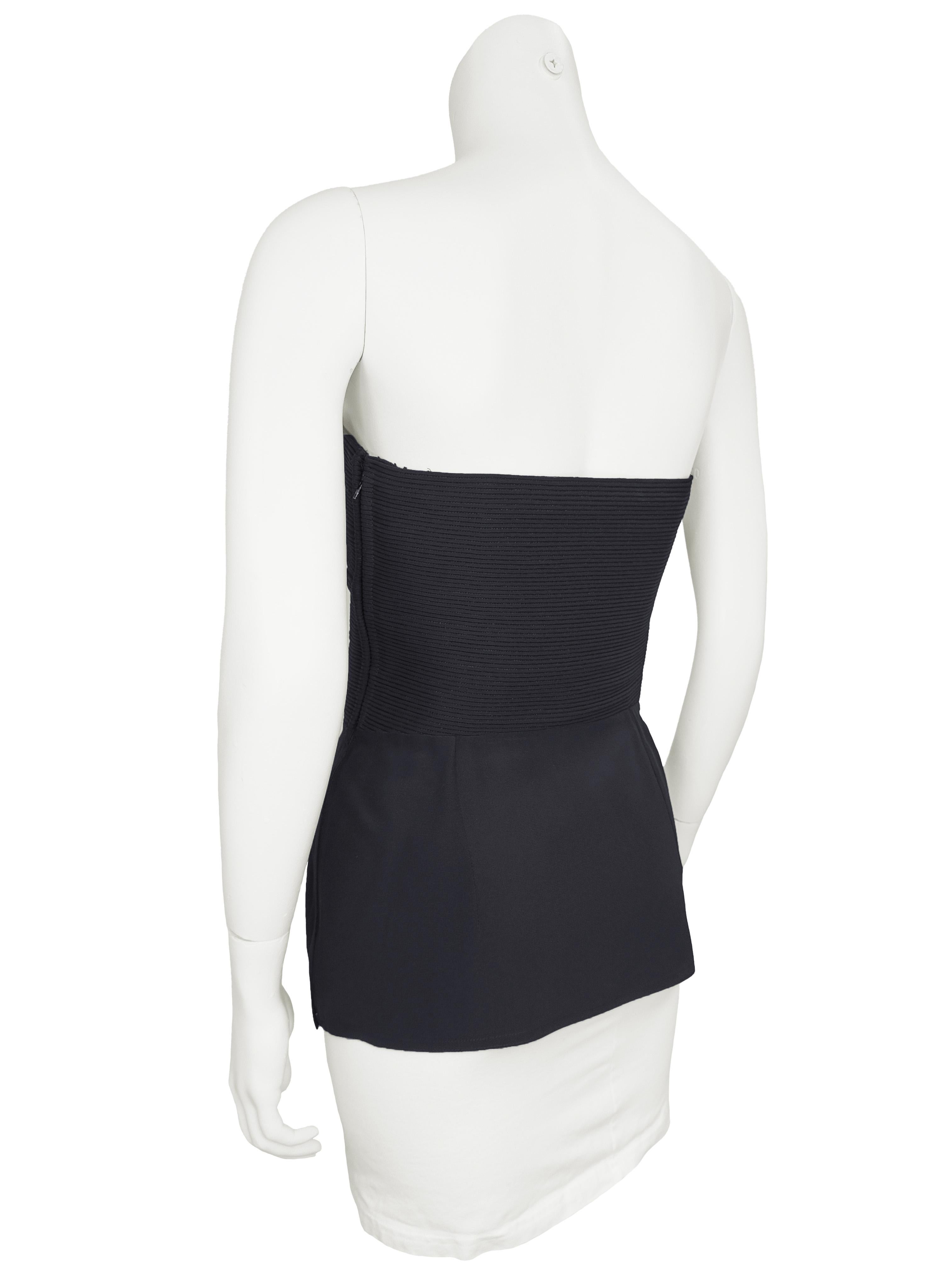 Bustier de canalé negro Gianni Versace, años 80 Negro en venta