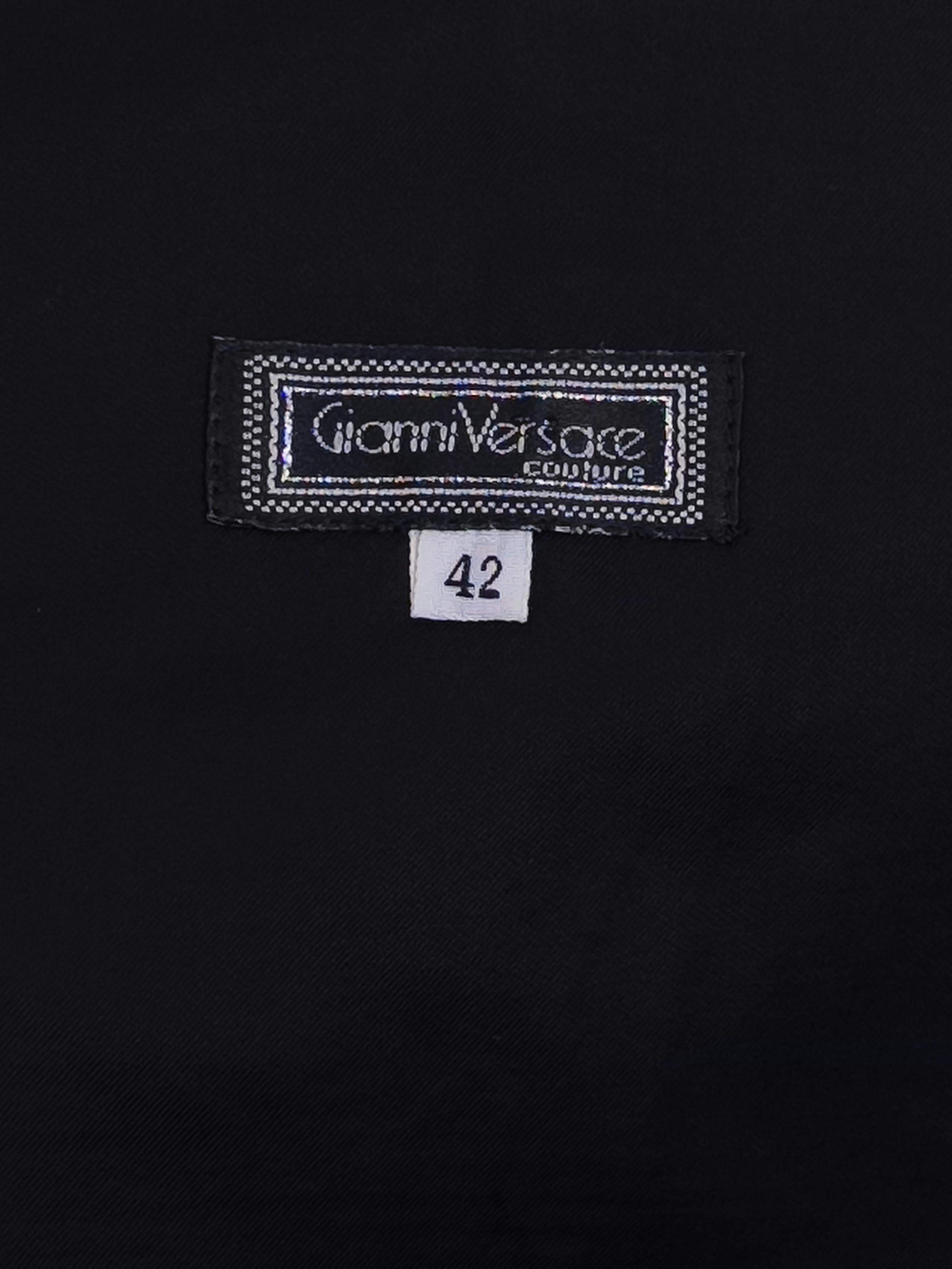 De las mujeres Bustier de canalé negro Gianni Versace, años 80 en venta