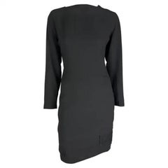 Gianni Versace anni '80 - Vestito nero con maniche lunghe e orlo a lancia
