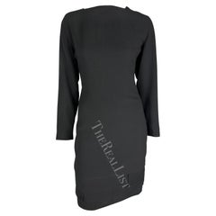 1980s Gianni Versace Black Tiered Hem Long Sleeve Dress