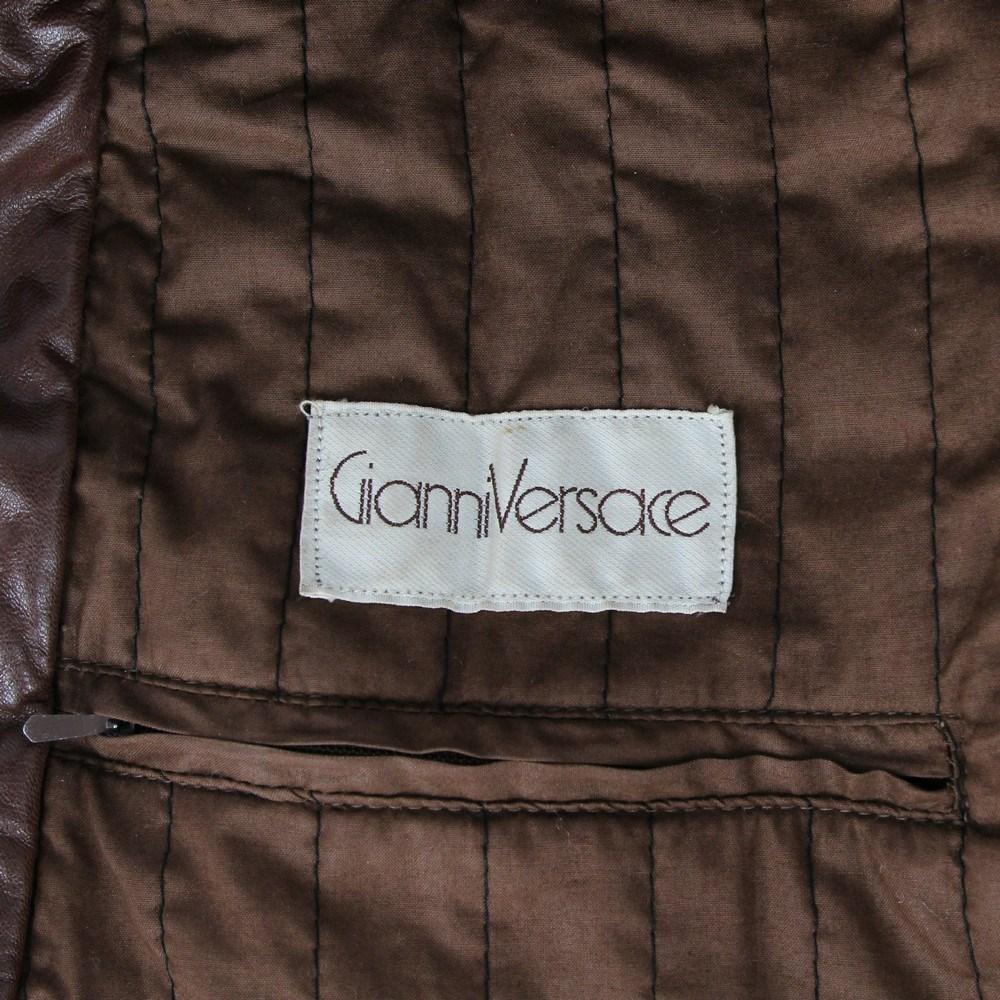 1980s Gianni Versace brown leather and suede lined jacket 3