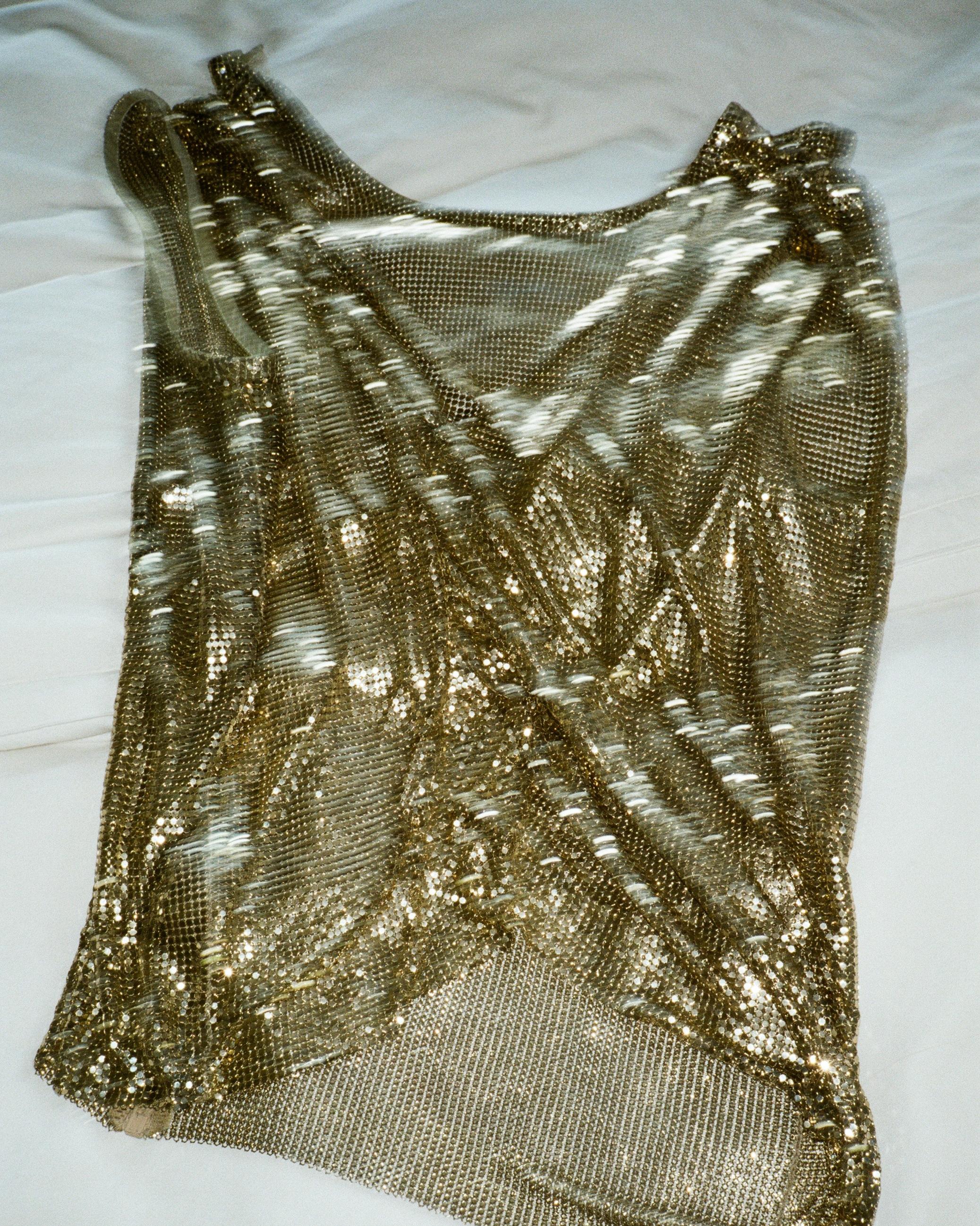 1980's Gianni Versace Gold Oroton Cap Sleeve Chainmail Top 7