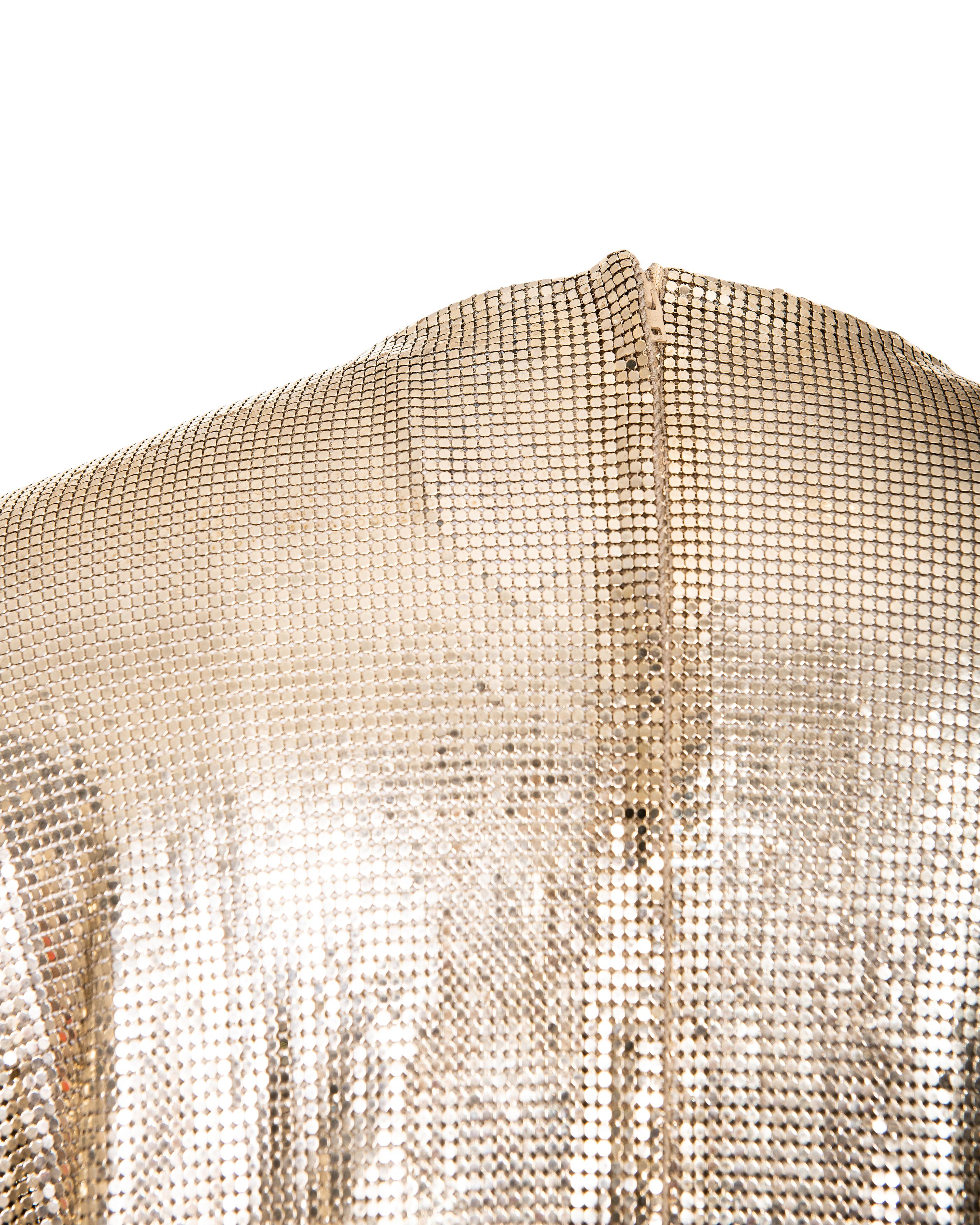1980's Gianni Versace Gold Oroton Cap Sleeve Chainmail Top 4