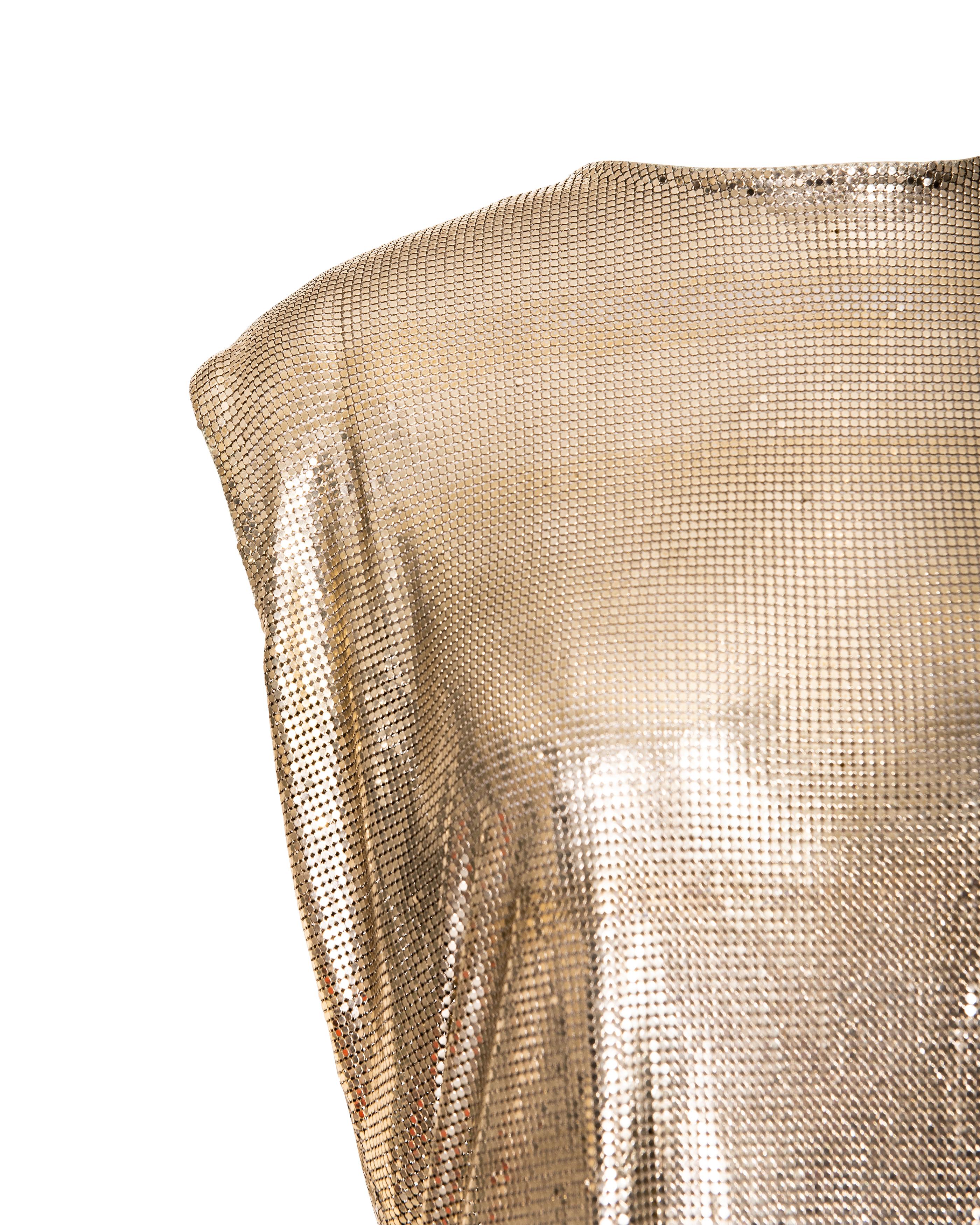 1980's Gianni Versace Gold Oroton Cap Sleeve Chainmail Top 5