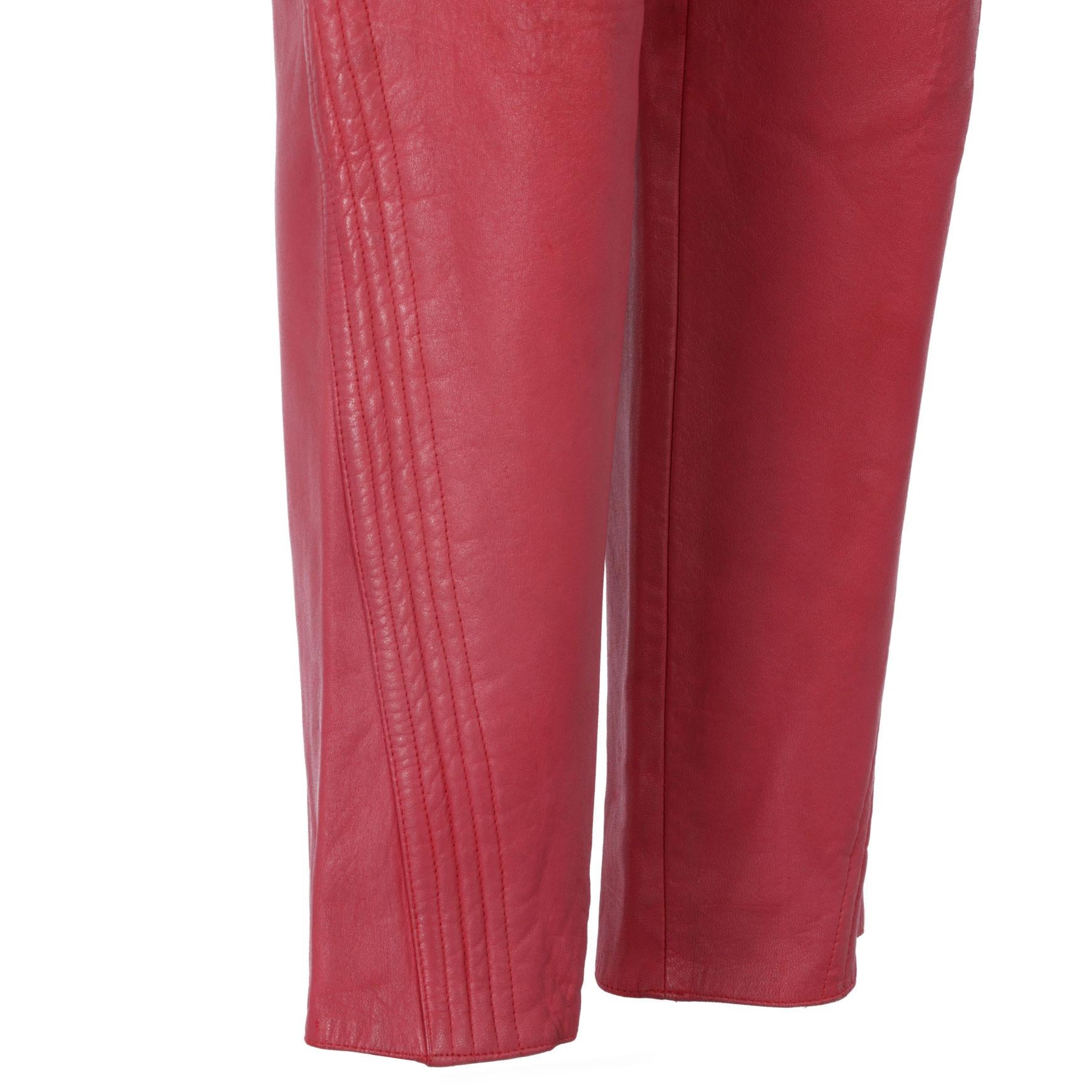 1980s Gianni Versace Leather Trousers 4