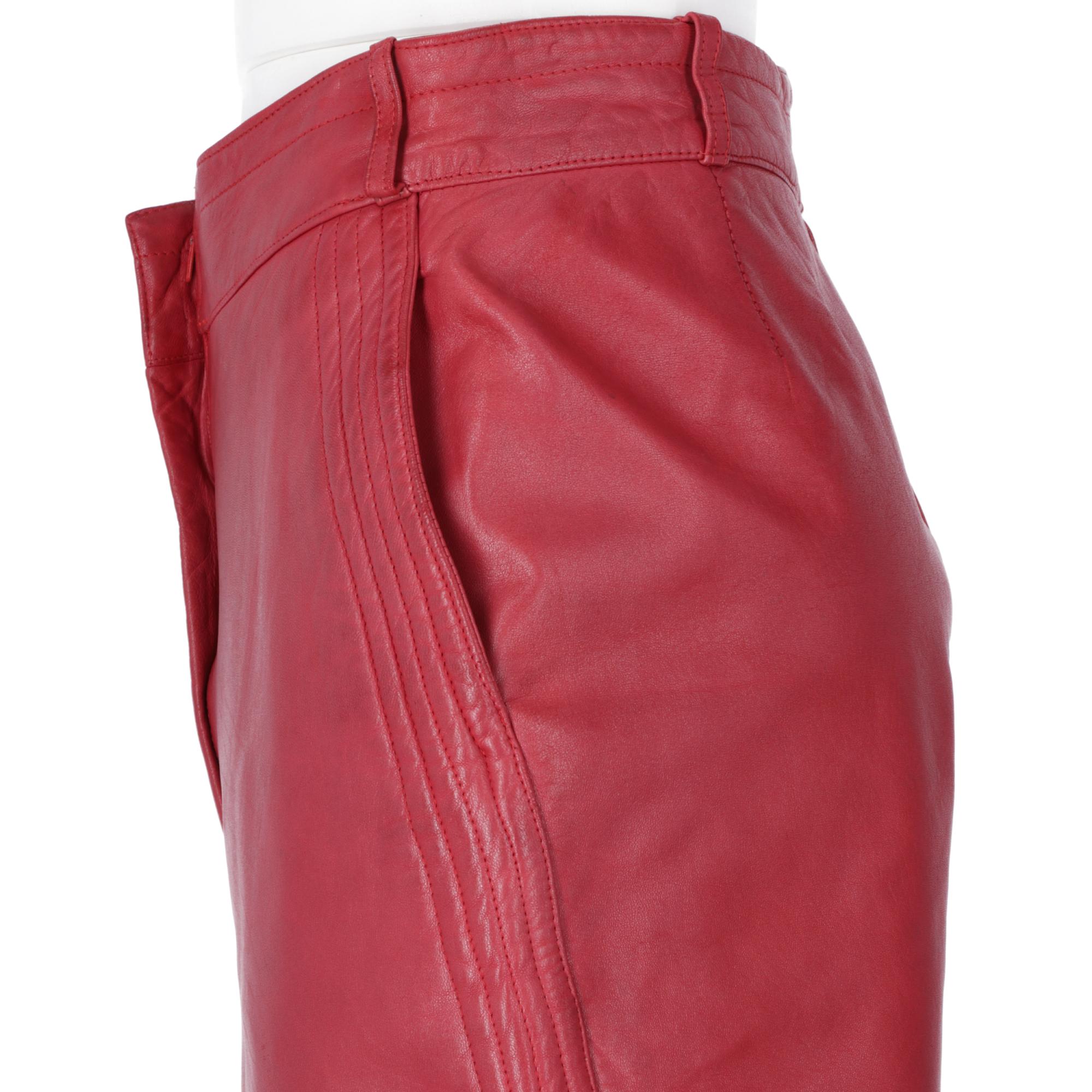Pink 1980s Gianni Versace Leather Trousers
