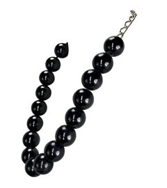 1980s Gianni Versace Oversized Black Lacquer Bead Chain Necklace