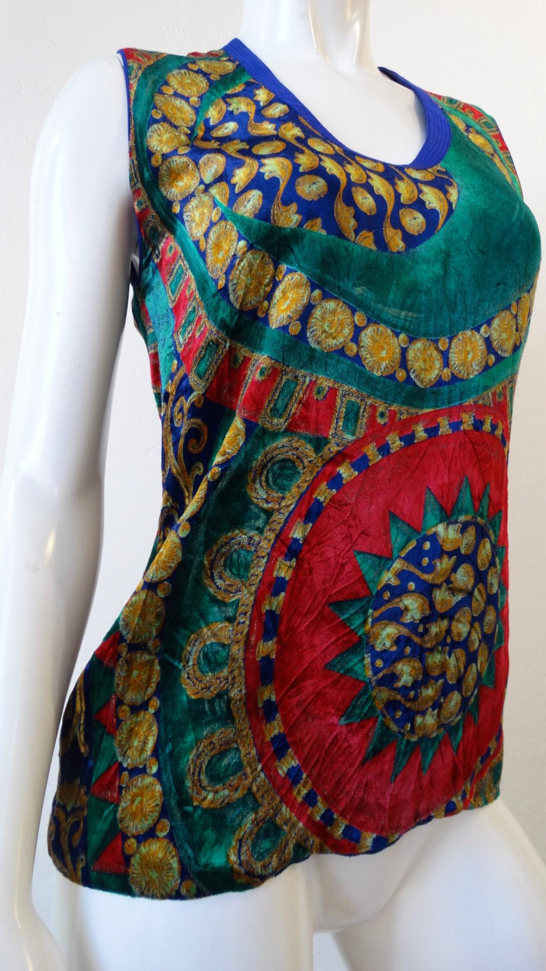 Gianni Versace 1980s Scarf Print Skirt Set  8