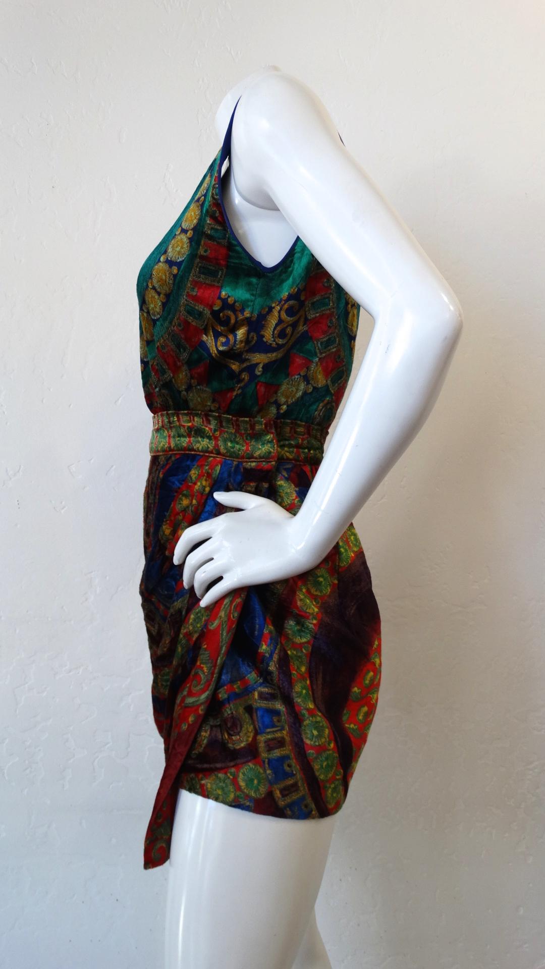 Women's or Men's Gianni Versace 1980s Scarf Print Skirt Set 