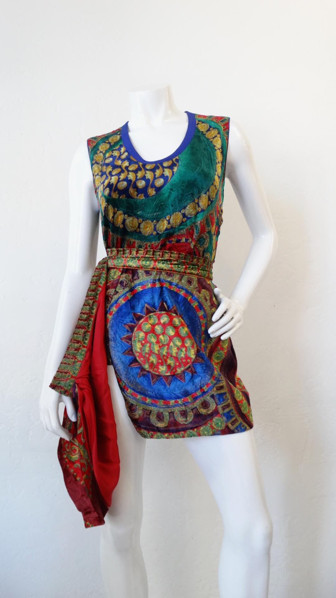 Gianni Versace 1980s Scarf Print Skirt Set  2