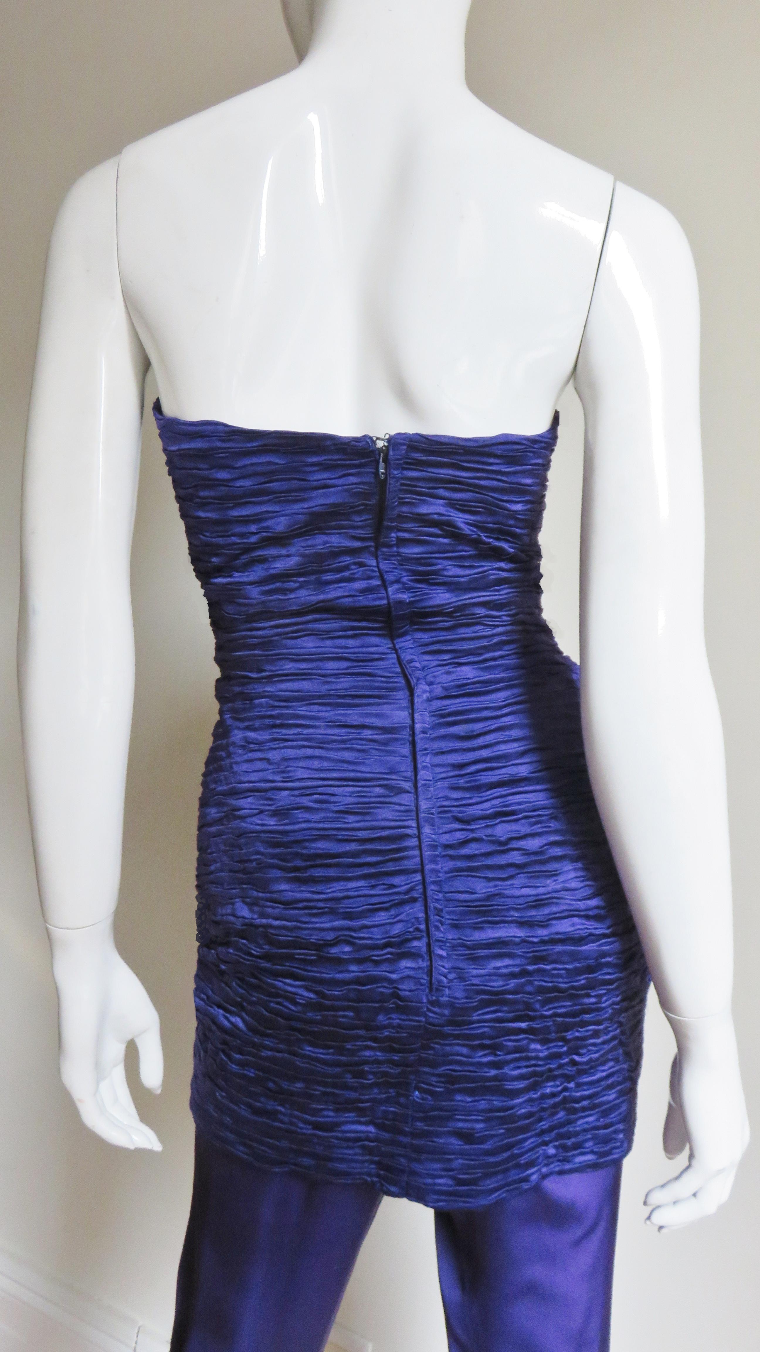 Gianni Versace Silk Strapless Jumpsuit 1980s For Sale 1