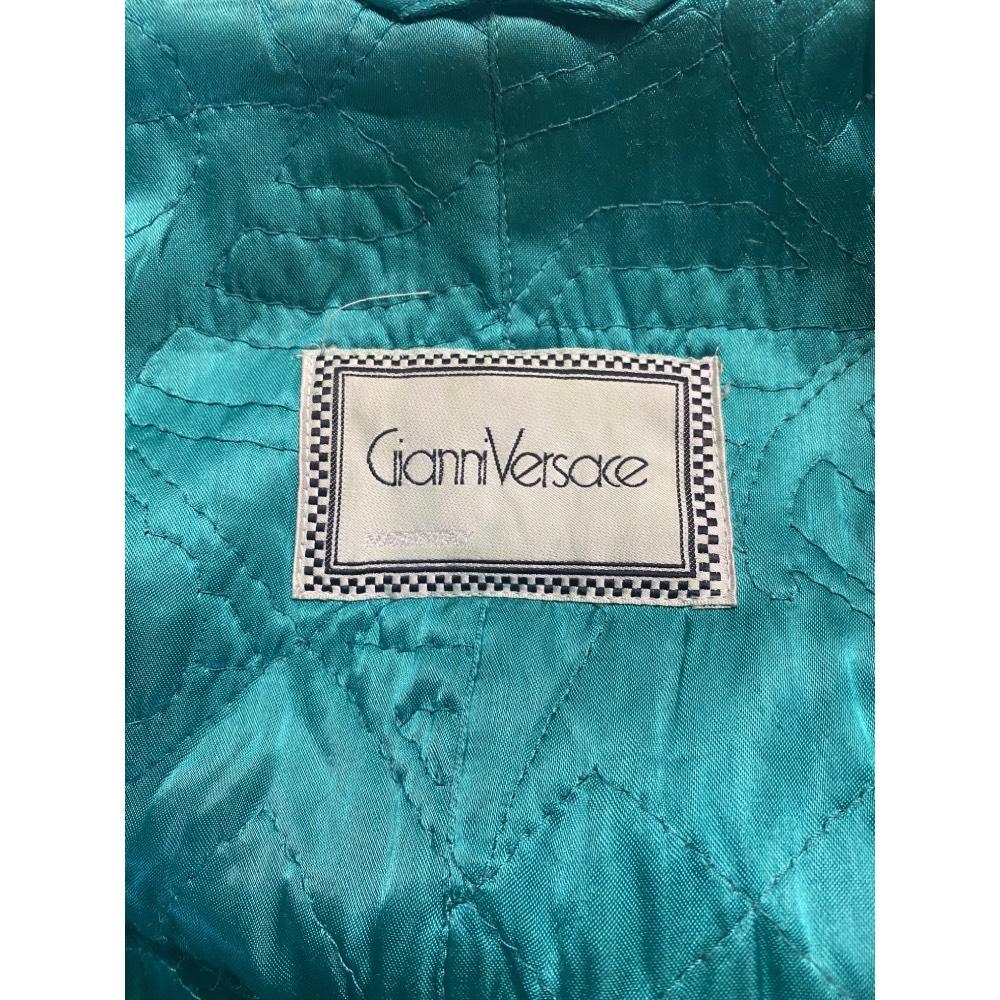 1980s Gianni Versace Turquoise Wool Coat 1