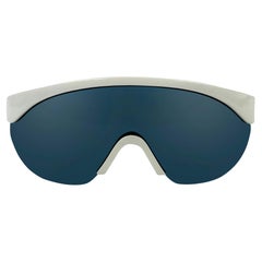 1980er Gianni Versace White Shield Ski Style Sonnenbrille