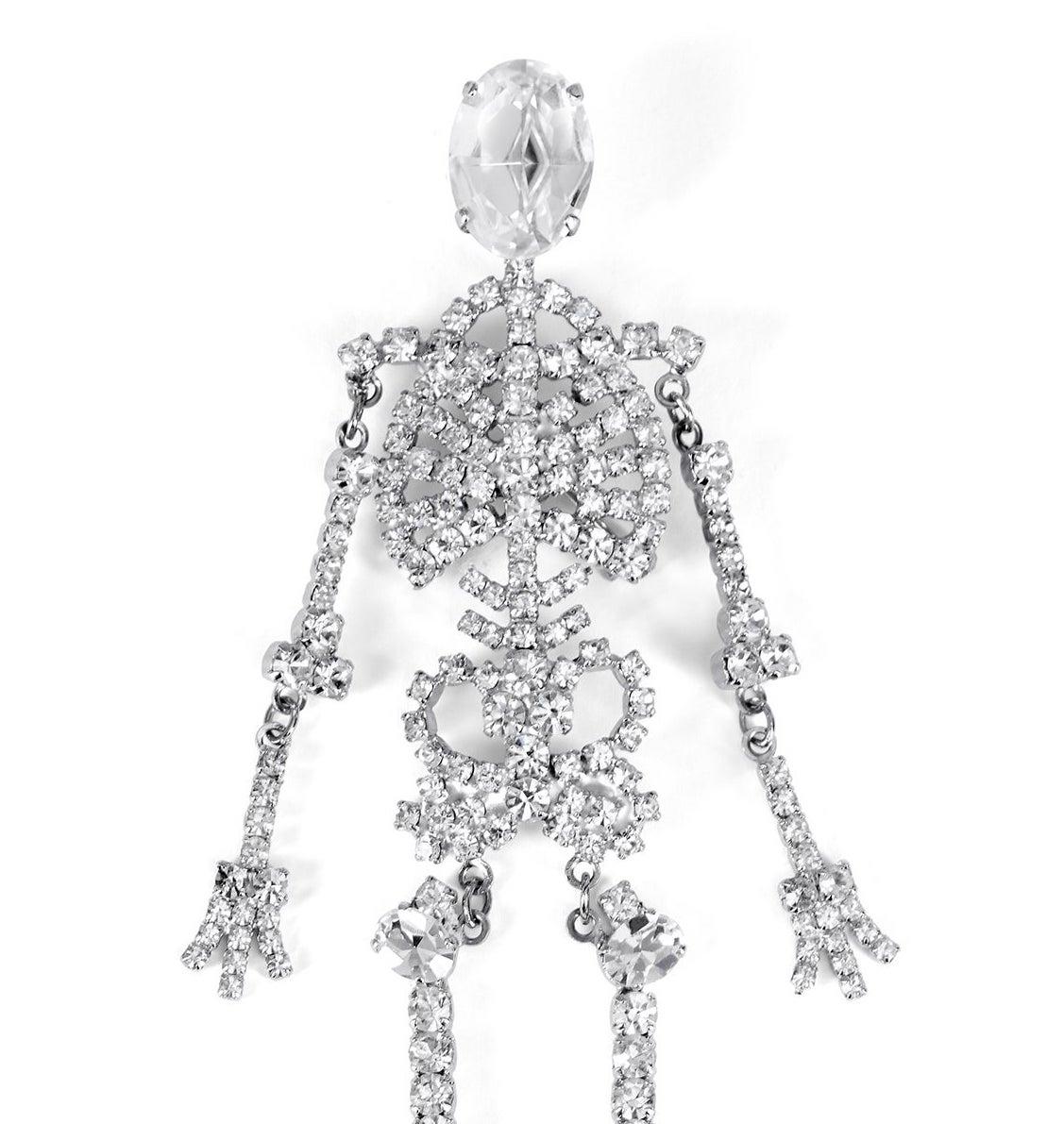 1980s Giant Butler and Wilson Diamante Skeleton Brooch In Excellent Condition In London, GB