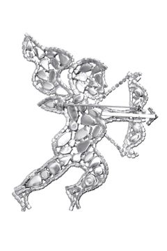 1980s Giant Butler & Wilson Aurora Borealis Cupid Brooch