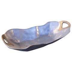 1980s Gilt and Silver Plated Bronze Tray by the Artist David Marshall