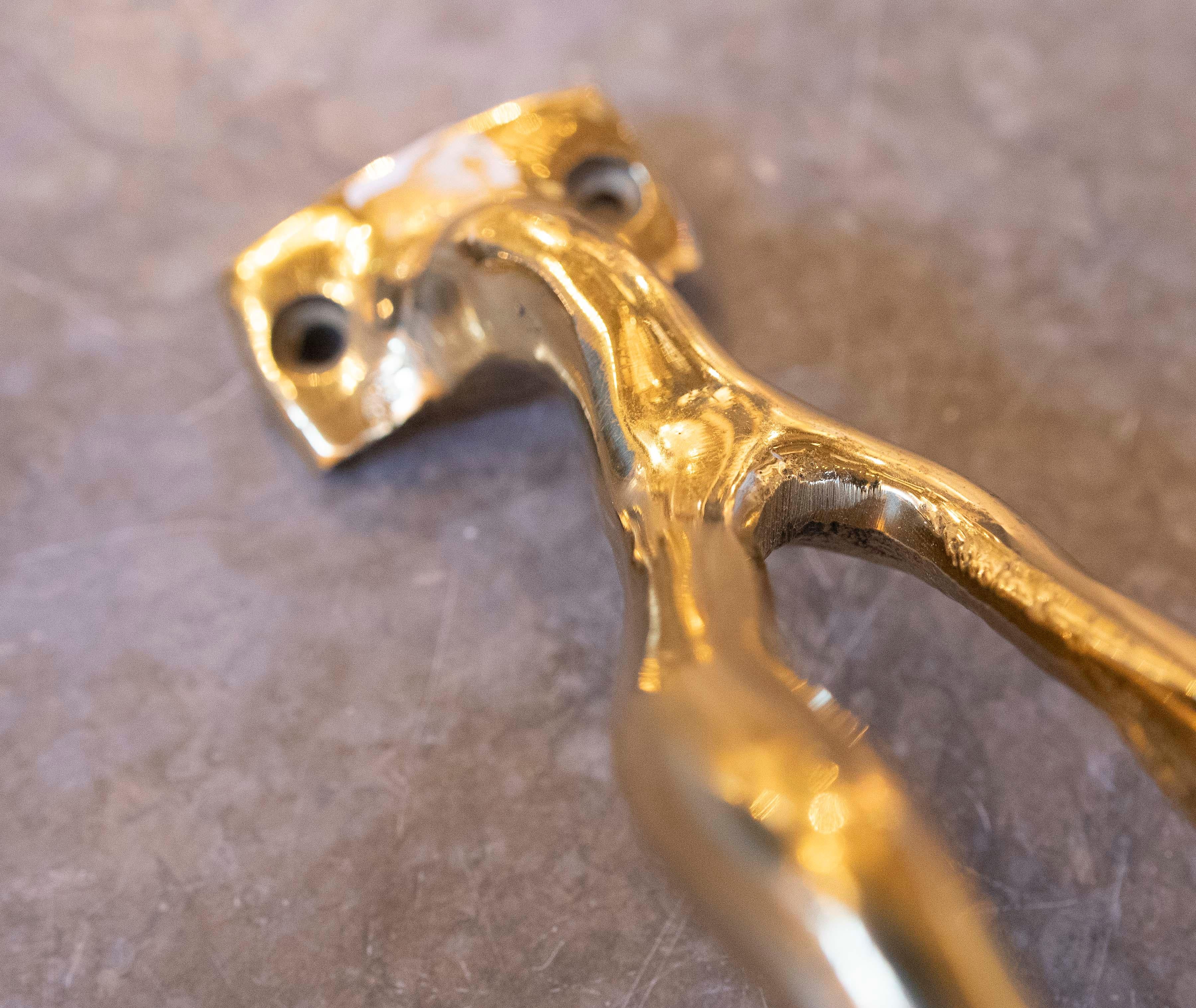 1980s Gilt Bronze Coat Rack by the Artist David Marshall For Sale 5