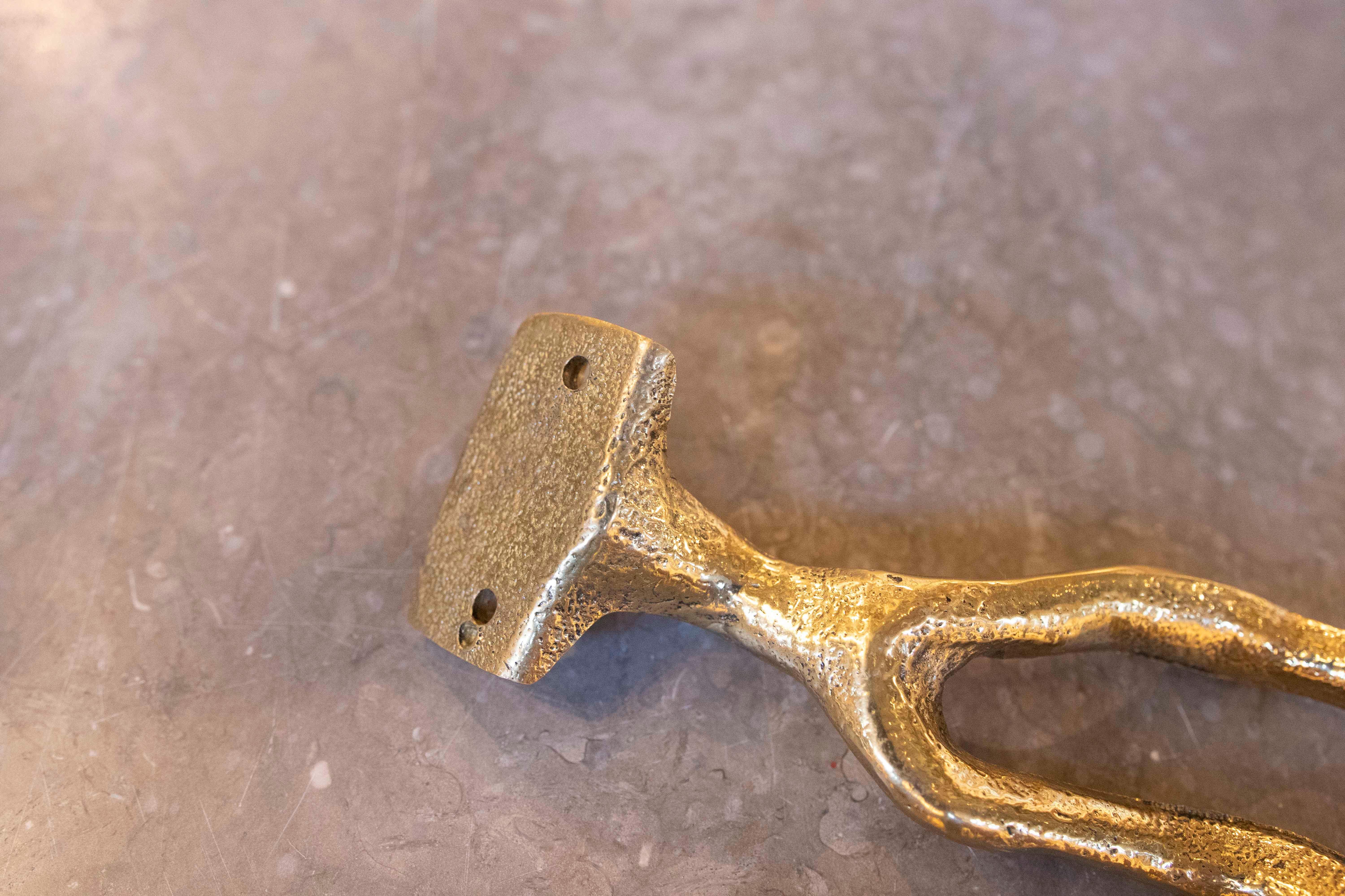 1980s Gilt Bronze Coat Rack by the Artist David Marshall For Sale 7