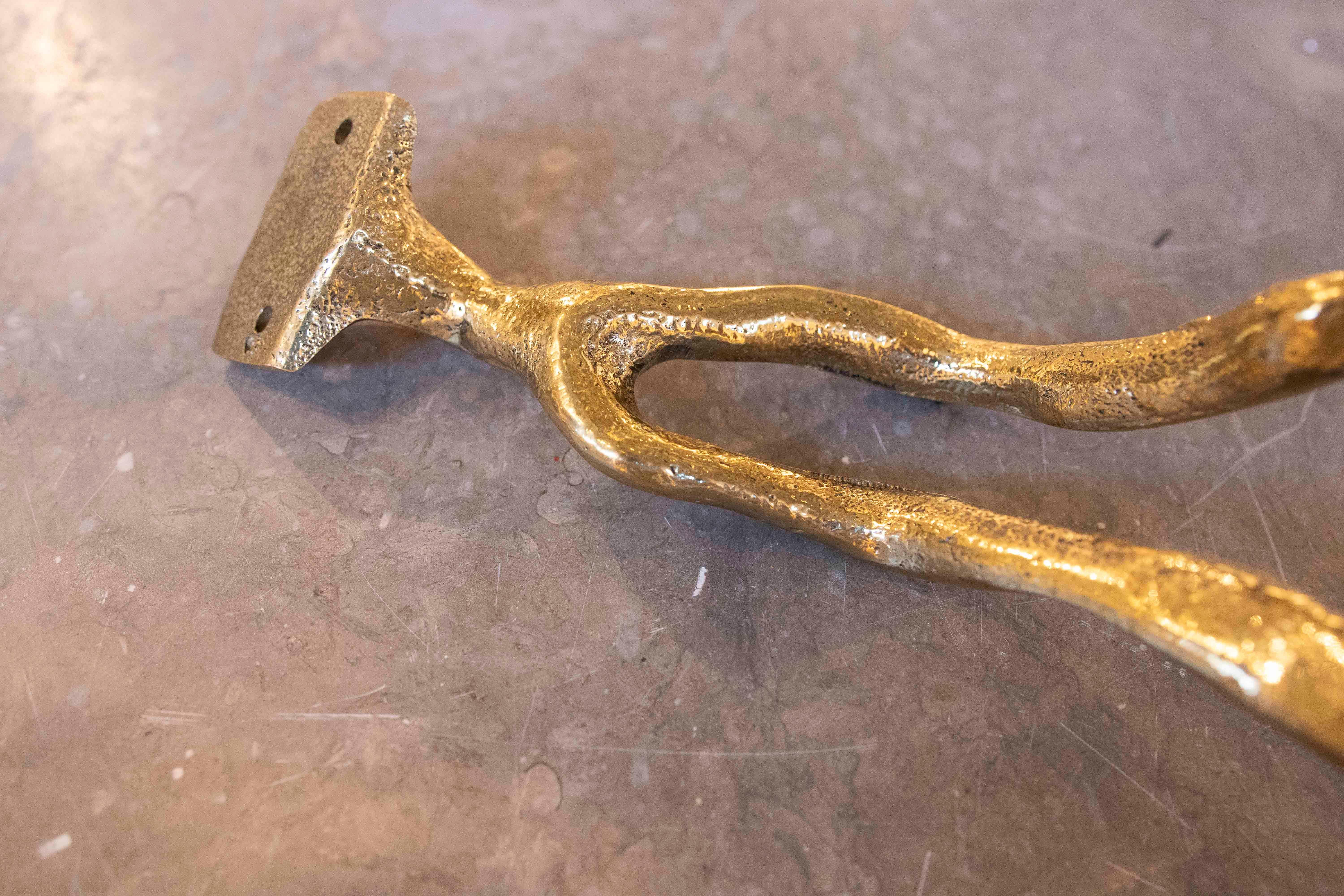 1980s Gilt Bronze Coat Rack by the Artist David Marshall For Sale 8