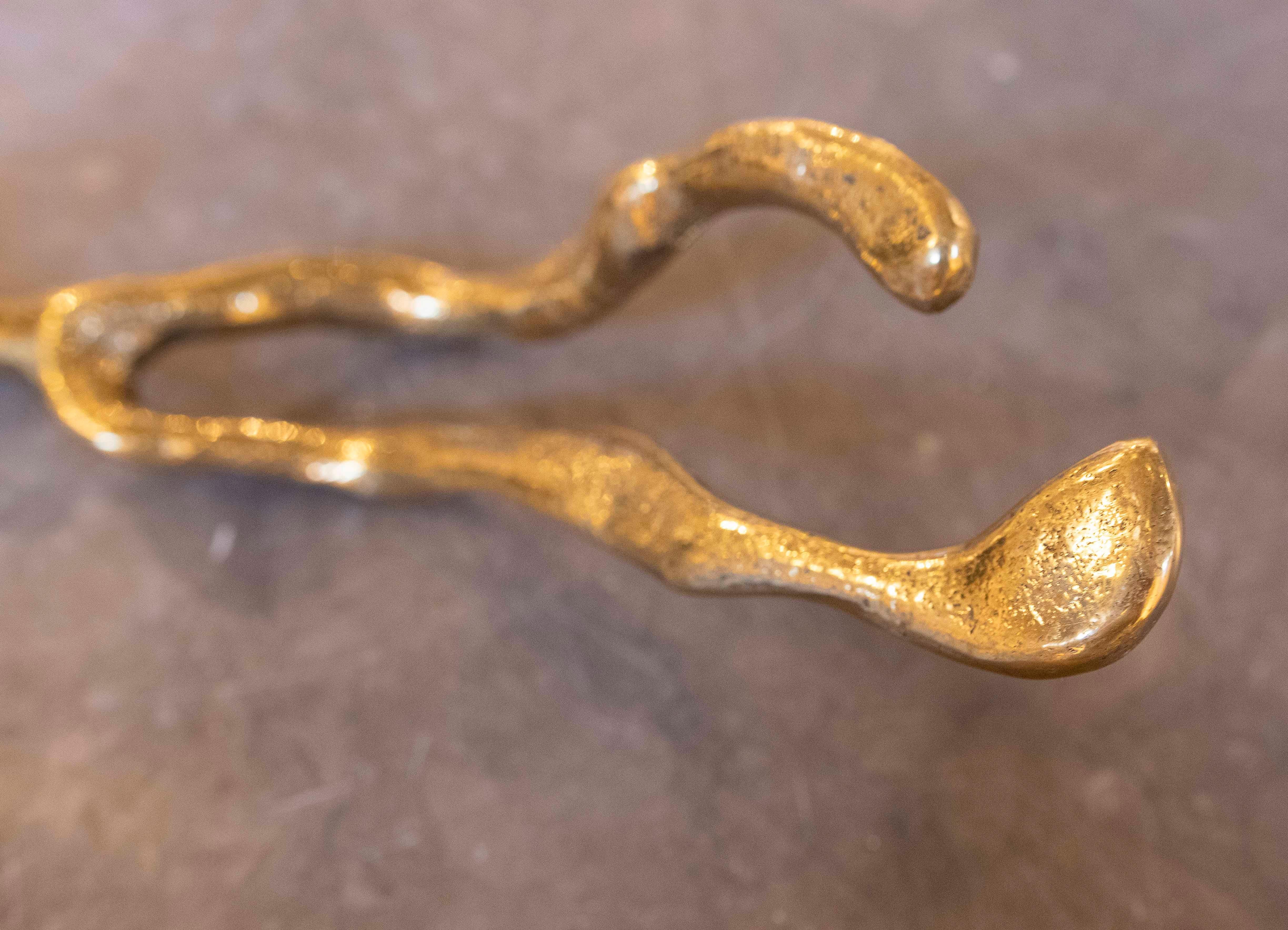 1980s Gilt Bronze Coat Rack by the Artist David Marshall For Sale 9