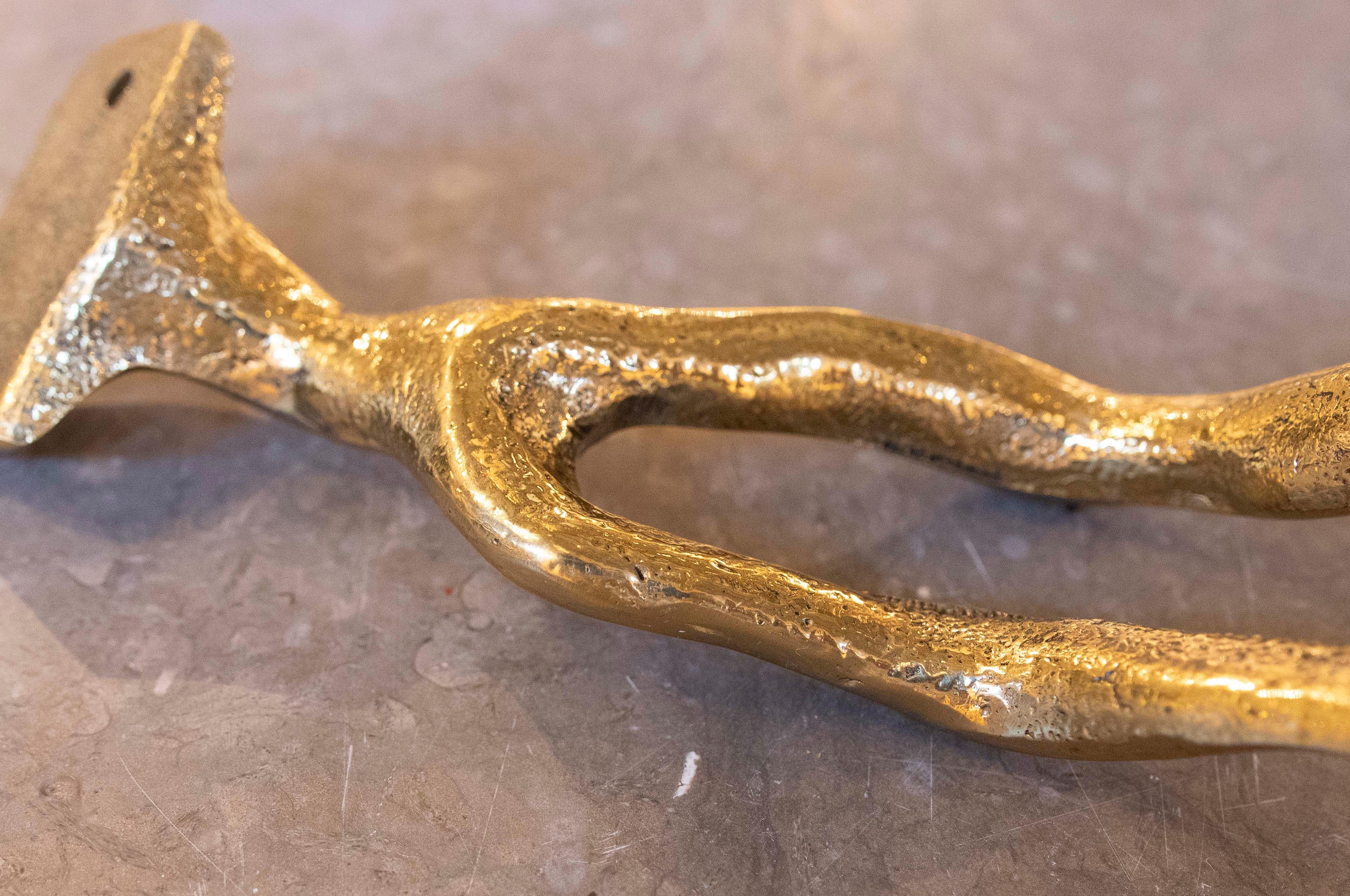 1980s Gilt Bronze Coat Rack by the Artist David Marshall For Sale 11