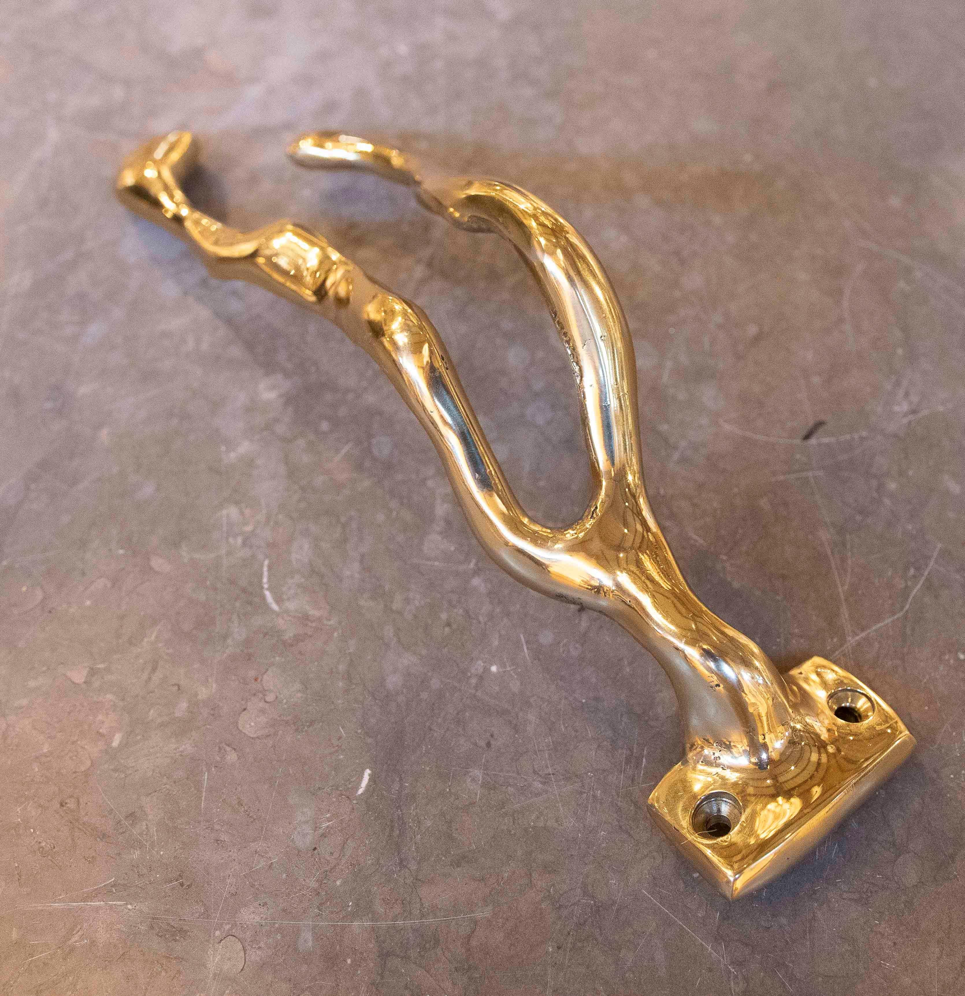 Appendiabiti in bronzo dorato degli anni '80 dell'artista David Marshall 