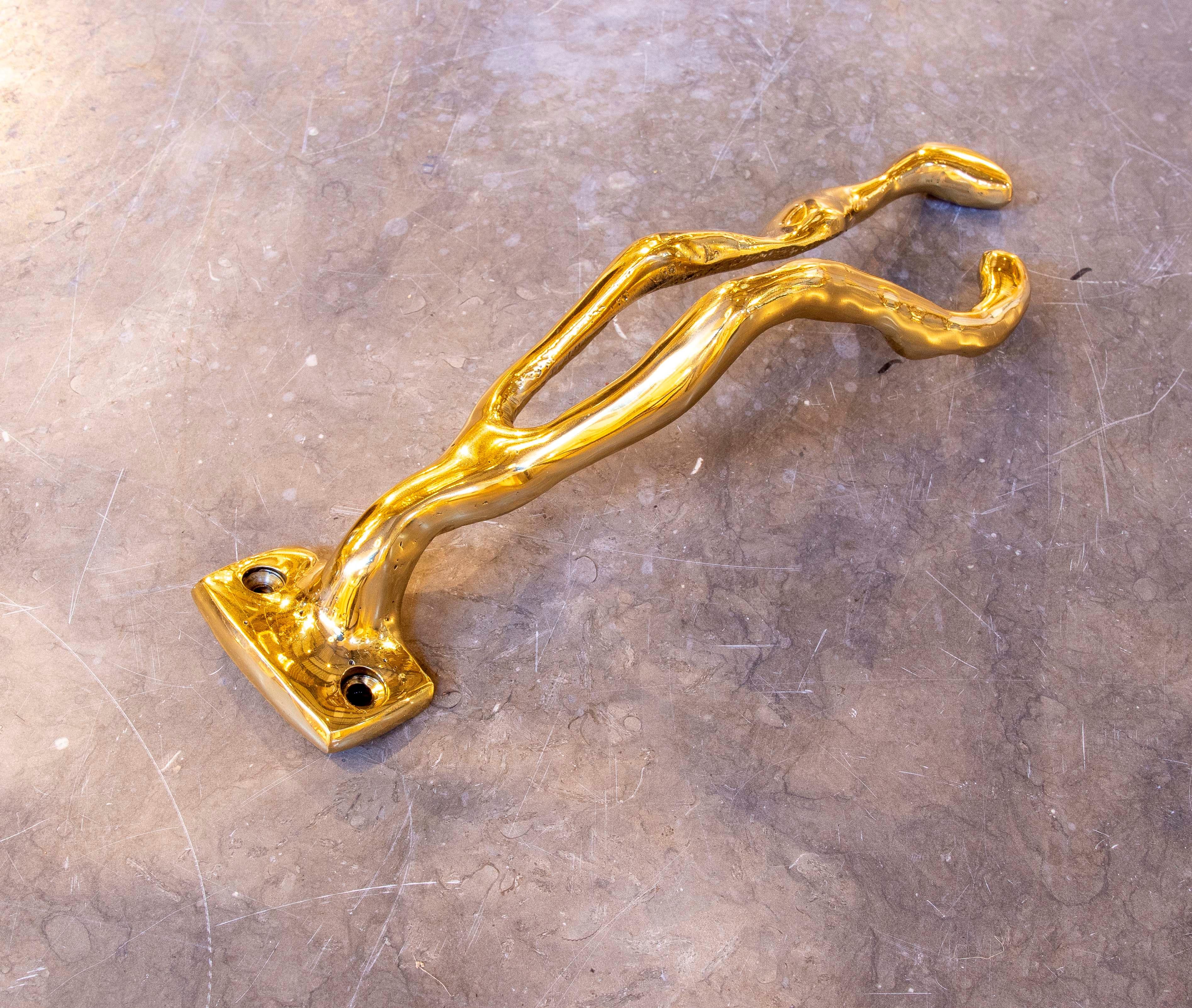 Spagnolo Appendiabiti in bronzo dorato degli anni '80 dell'artista David Marshall in vendita