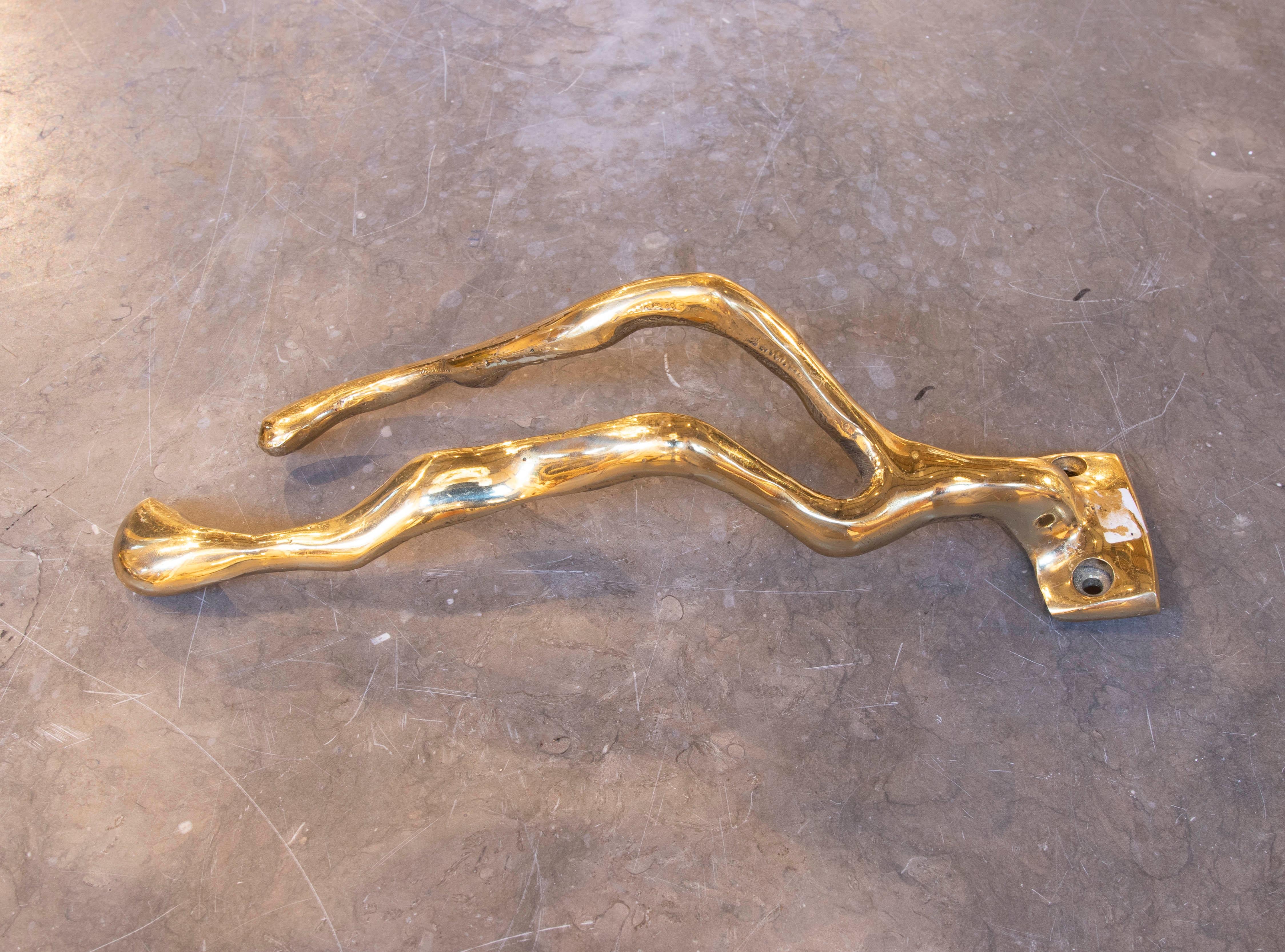 1980s Gilt Bronze Coat Rack by the Artist David Marshall In Good Condition For Sale In Marbella, ES