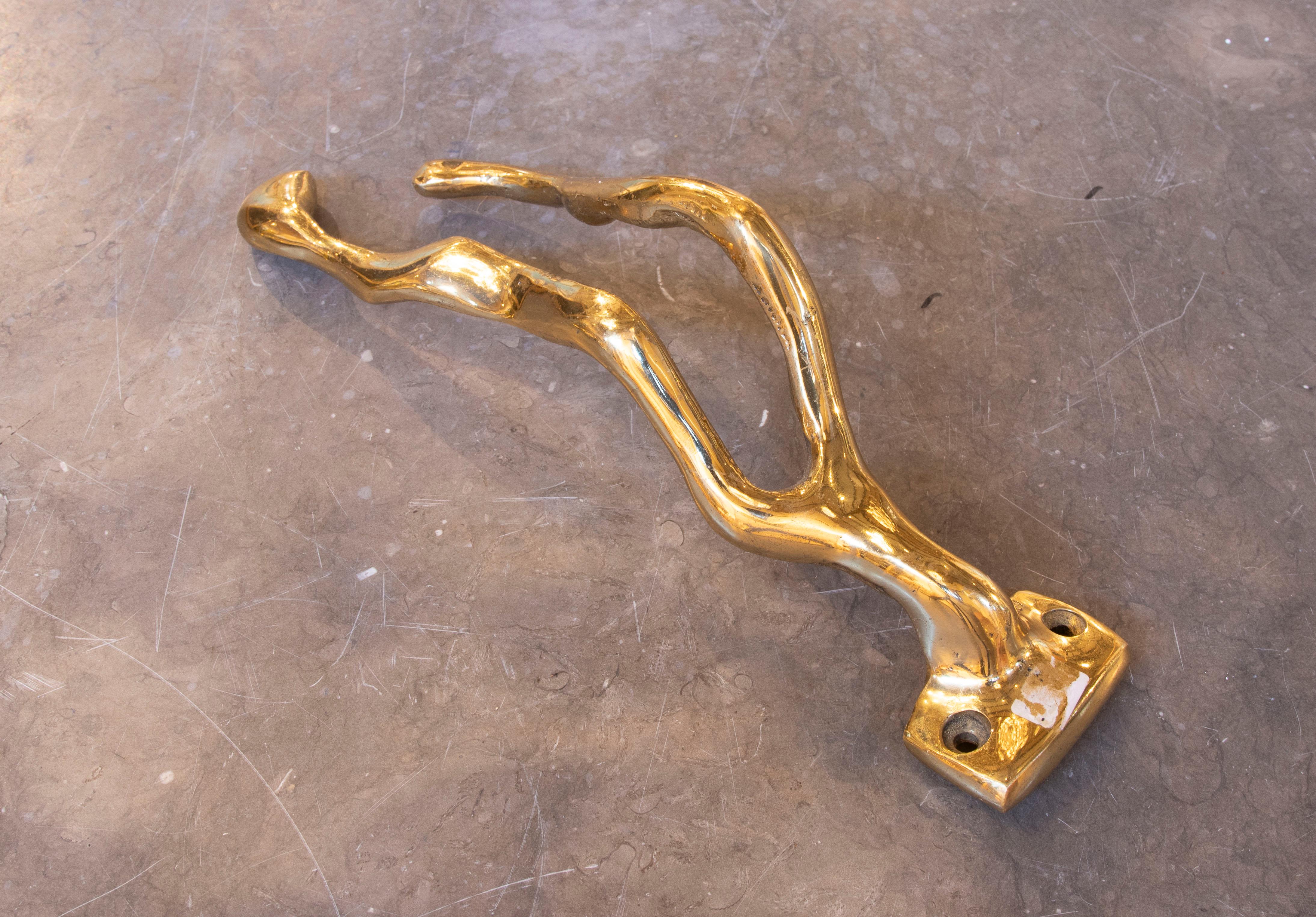 20th Century 1980s Gilt Bronze Coat Rack by the Artist David Marshall For Sale