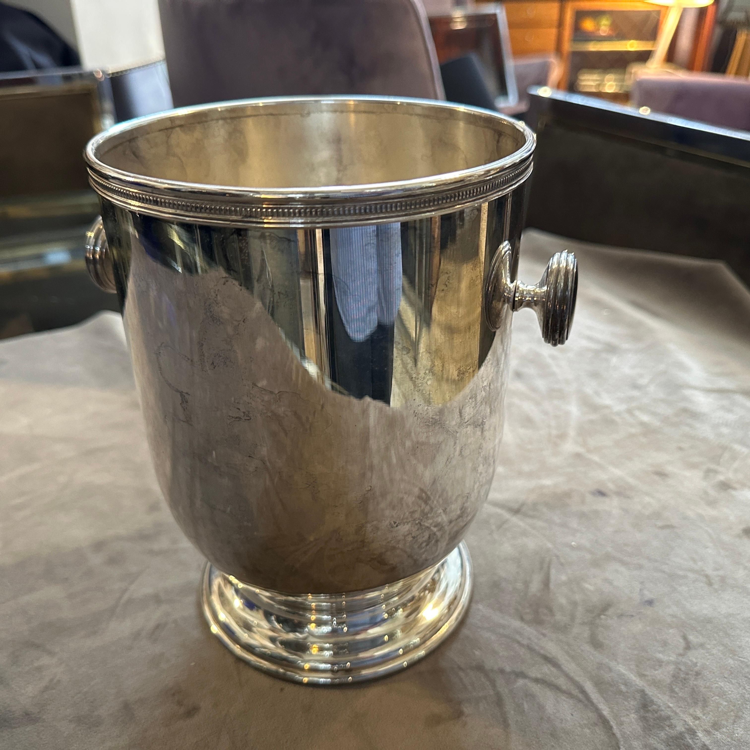 Raffreddatore di vino italiano moderno placcato in argento degli anni '80 di Gio Ponti, I Maestri in vendita 3