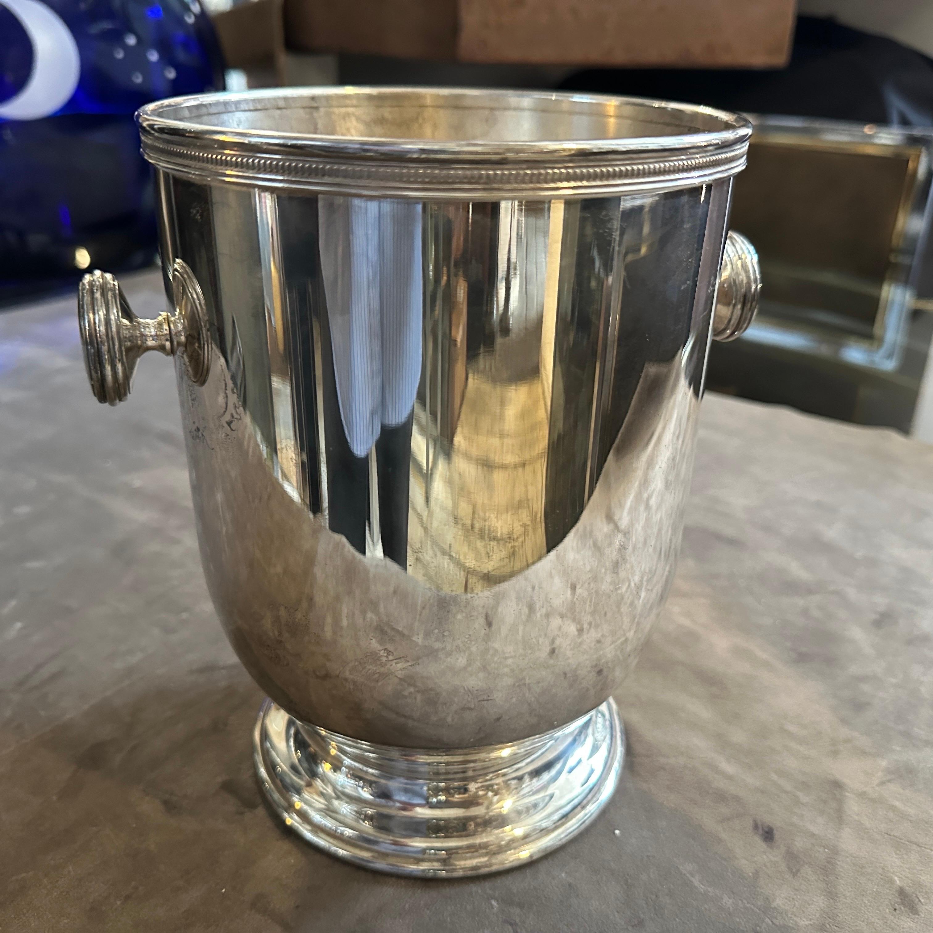 Moderno Raffreddatore di vino italiano moderno placcato in argento degli anni '80 di Gio Ponti, I Maestri in vendita