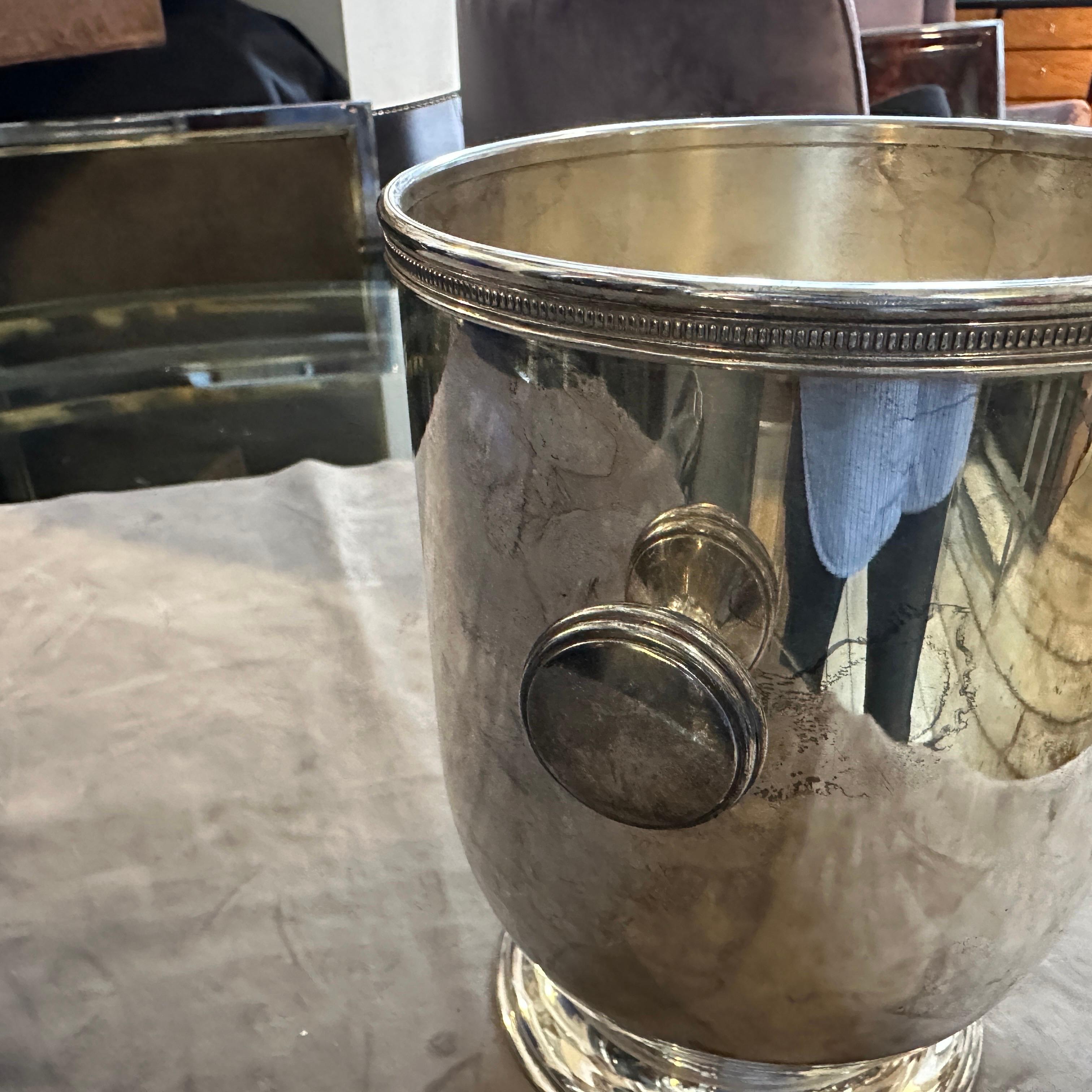 Italiano Raffreddatore di vino italiano moderno placcato in argento degli anni '80 di Gio Ponti, I Maestri in vendita