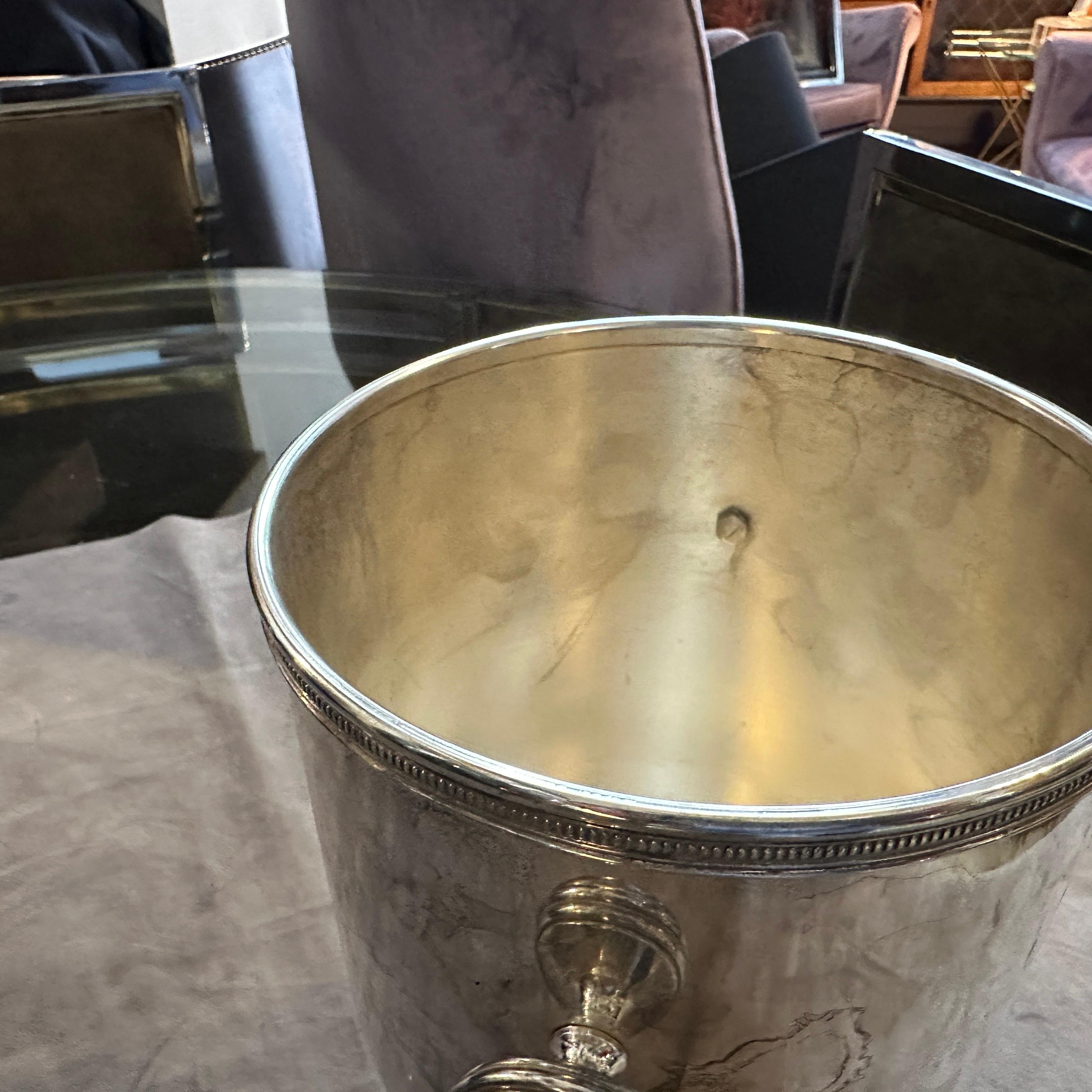 Raffreddatore di vino italiano moderno placcato in argento degli anni '80 di Gio Ponti, I Maestri In condizioni ottime in vendita a Aci Castello, IT
