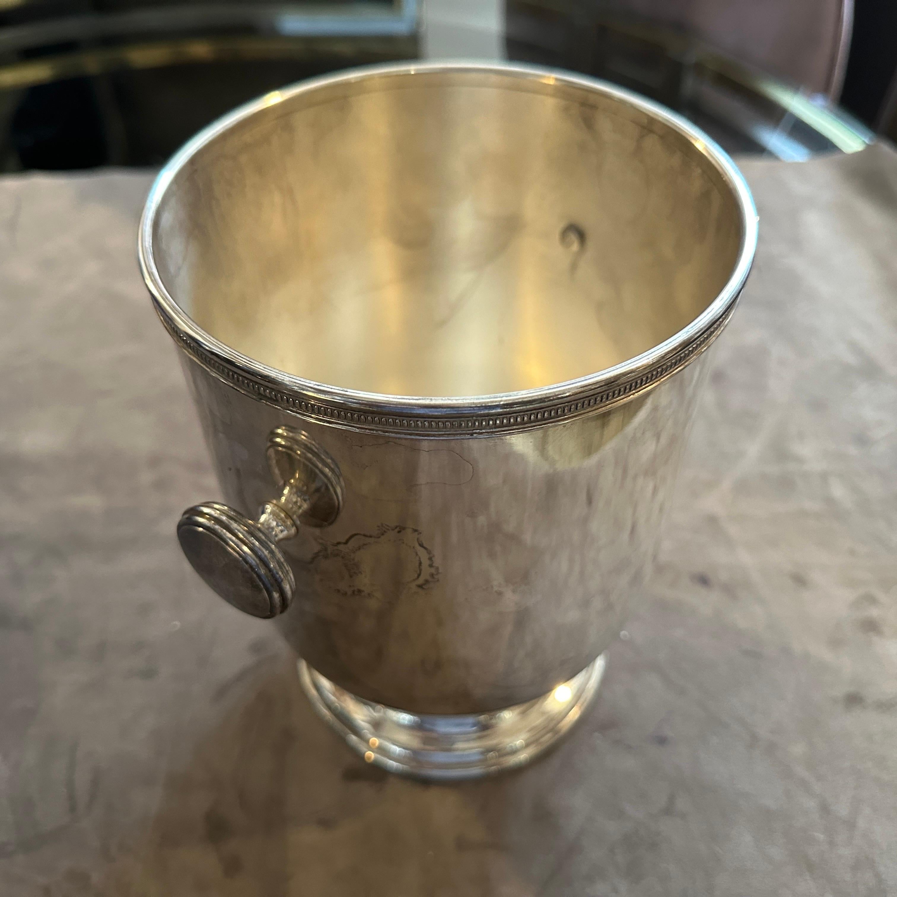 Placcato argento Raffreddatore di vino italiano moderno placcato in argento degli anni '80 di Gio Ponti, I Maestri in vendita