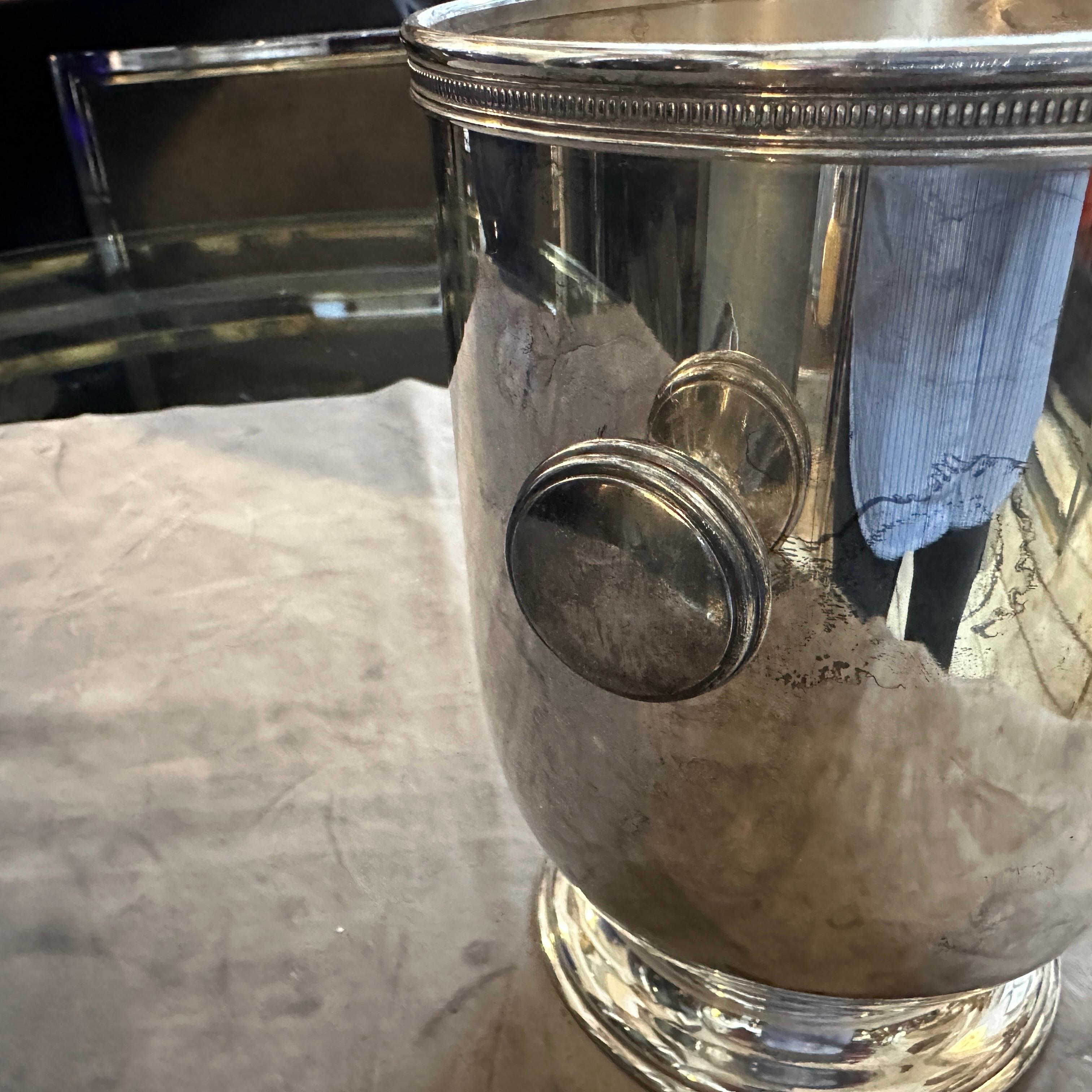 Raffreddatore di vino italiano moderno placcato in argento degli anni '80 di Gio Ponti, I Maestri in vendita 1