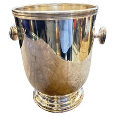 1980s Gio Ponti Style Modern Silver Plated Italian Wine Cooler by I Maestri