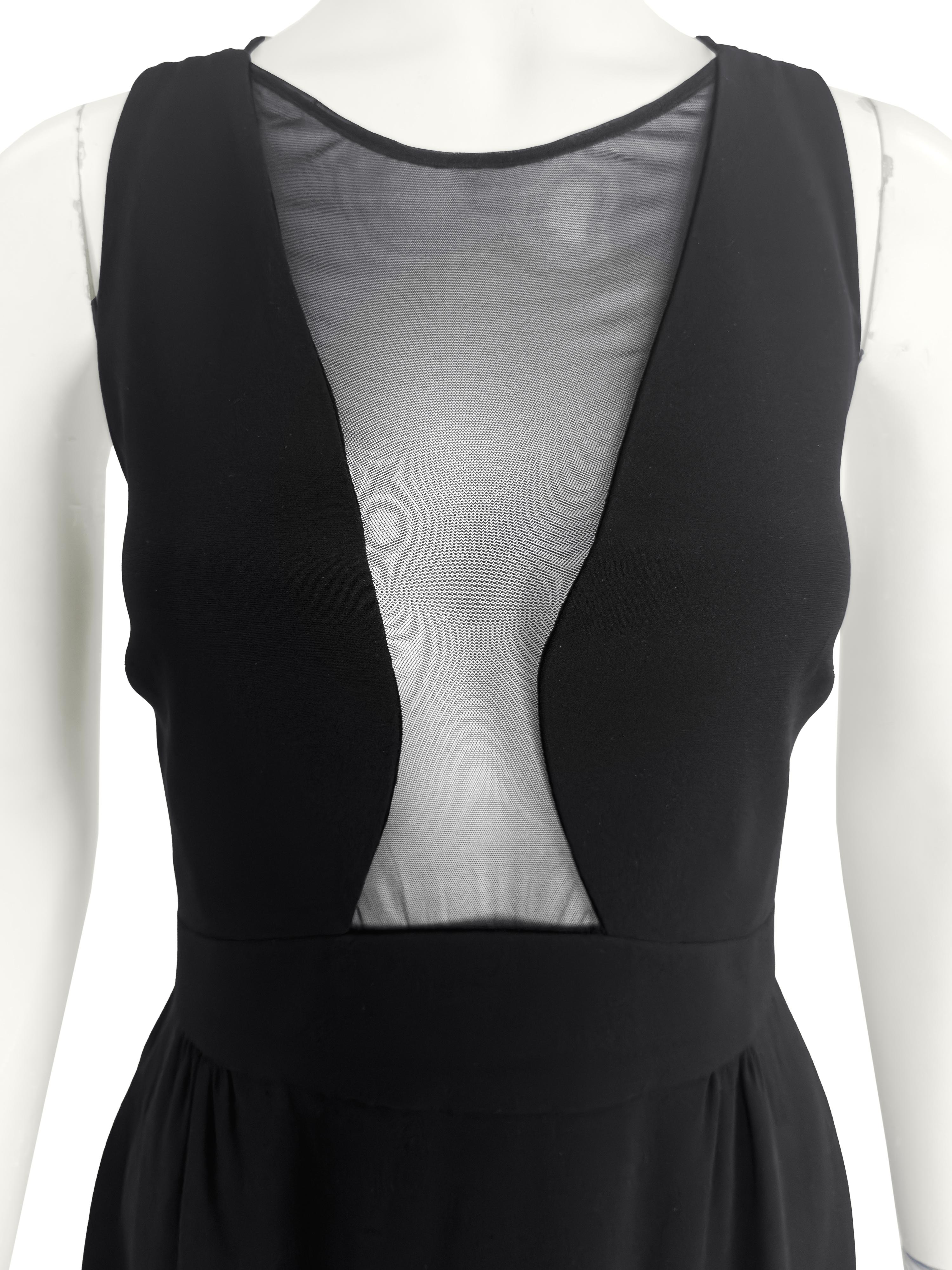 De las mujeres Años 80 Giorgio Armani Cuello ilusión negro Vestido negro sin mangas LBD en venta