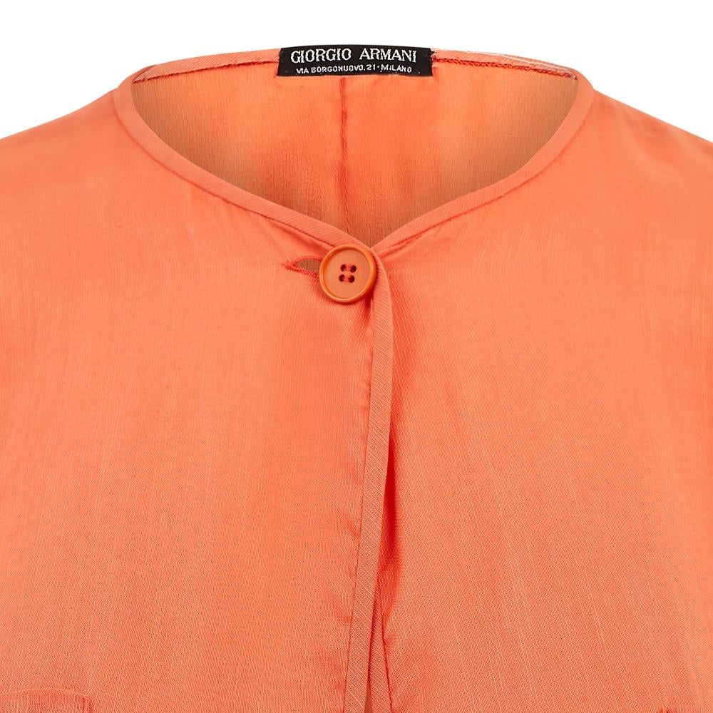 Chaqueta larga de seda naranja Giorgio Armani Black Label de los años 80 en Excelente estado para la venta en London, GB