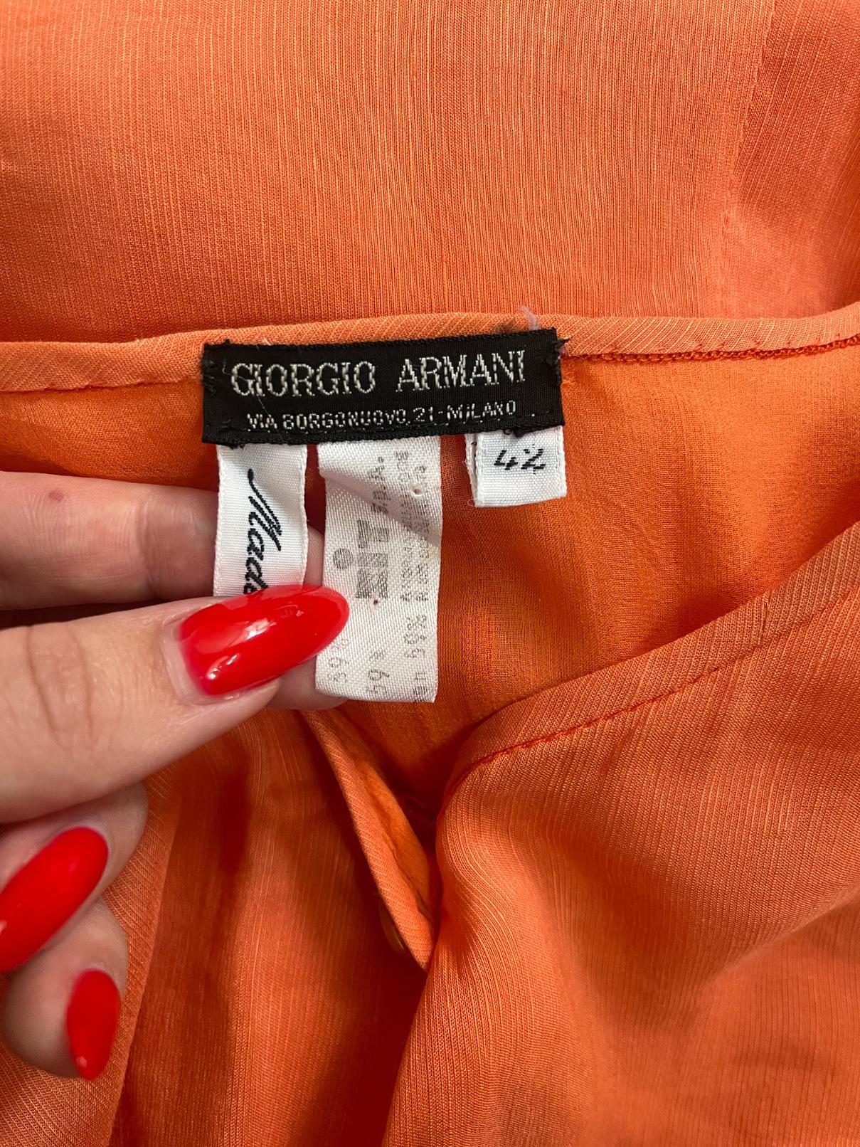 De las mujeres Chaqueta larga de seda naranja Giorgio Armani Black Label de los años 80 en venta
