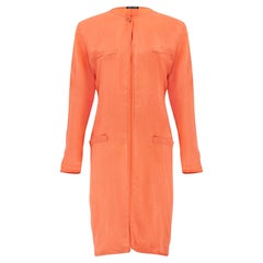 Giacca lunga in seta arancione Giorgio Armani anni '80