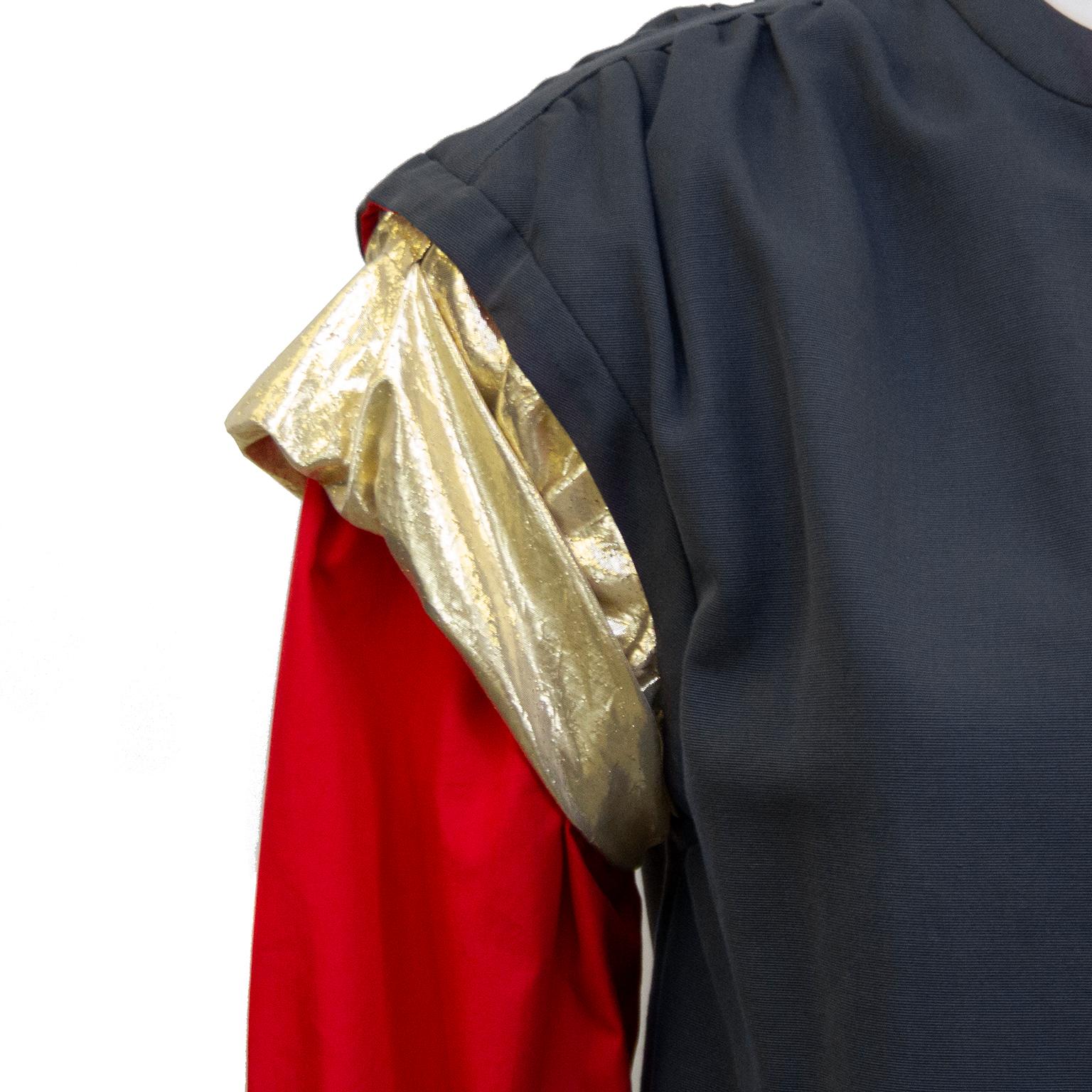 Women's 1980s Giorgio Armani Grey, Gold & Red Jacket  For Sale