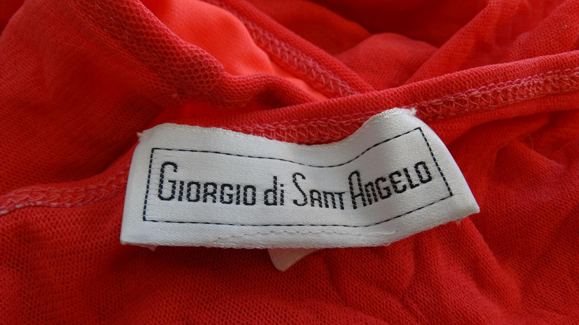 Red 1980s Giorgio di Sant Angelo Wrap Top Mesh One Piece